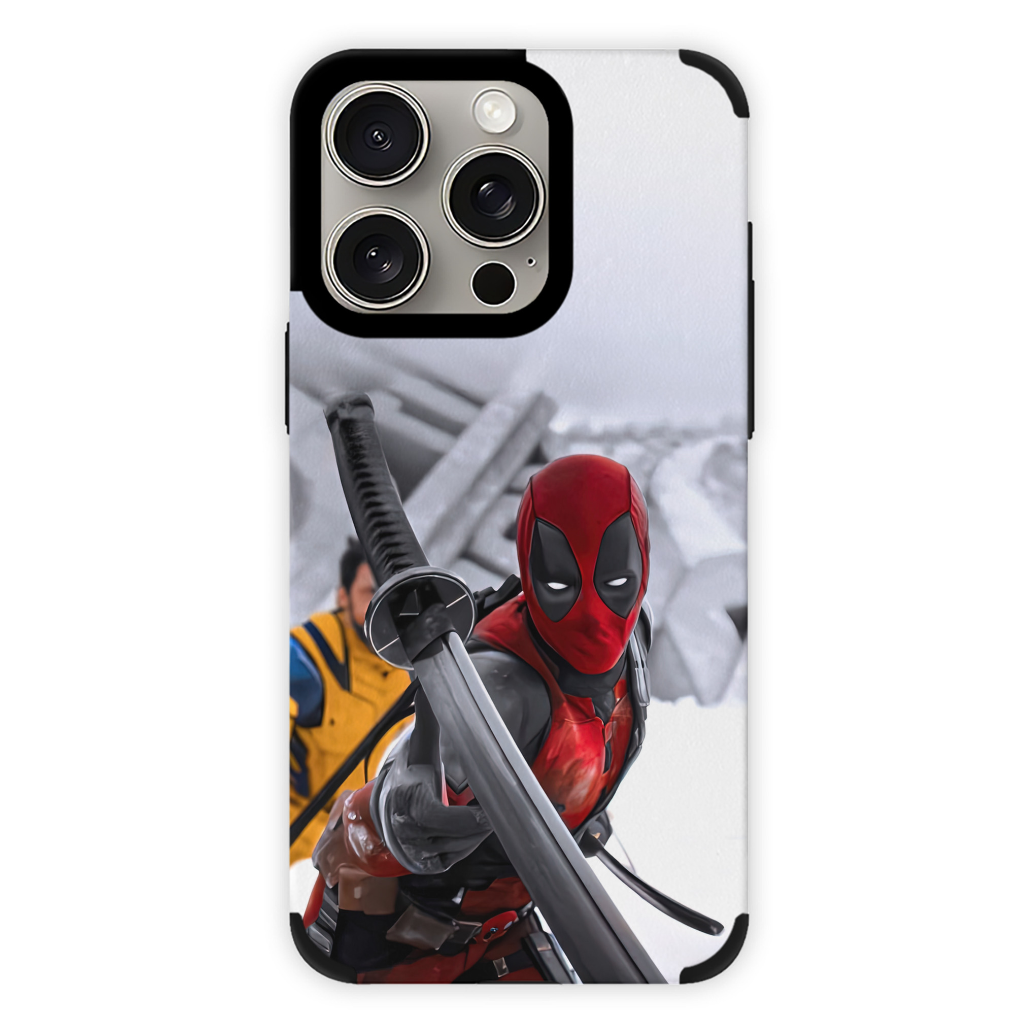 （画像用） Deadpool デッドプール 【iPhone15ProMax対応】 PUレザー スマホケース 耐衝撃＆黄変防止