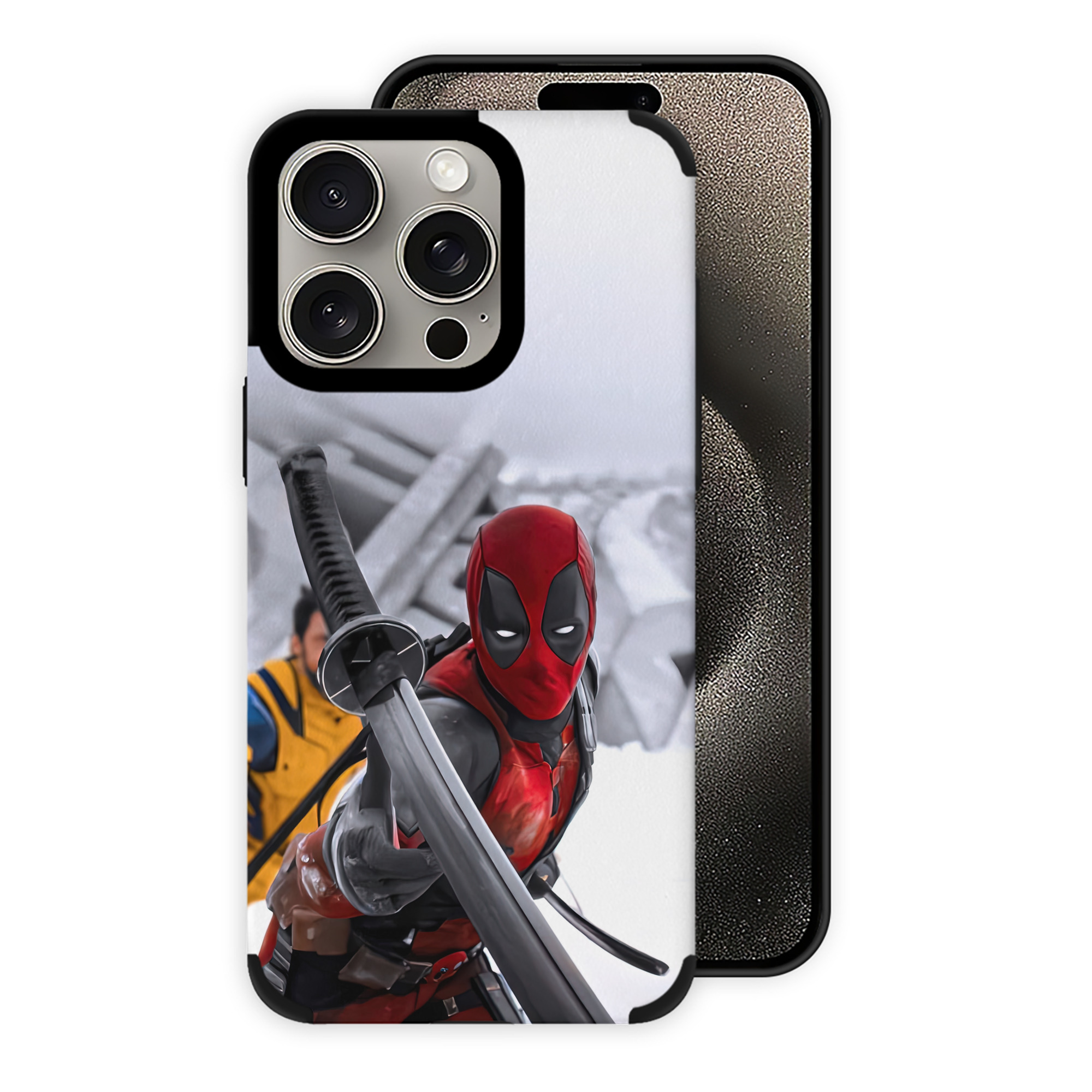 （画像用） Deadpool デッドプール 【iPhone15ProMax対応】 PUレザー スマホケース 耐衝撃＆黄変防止