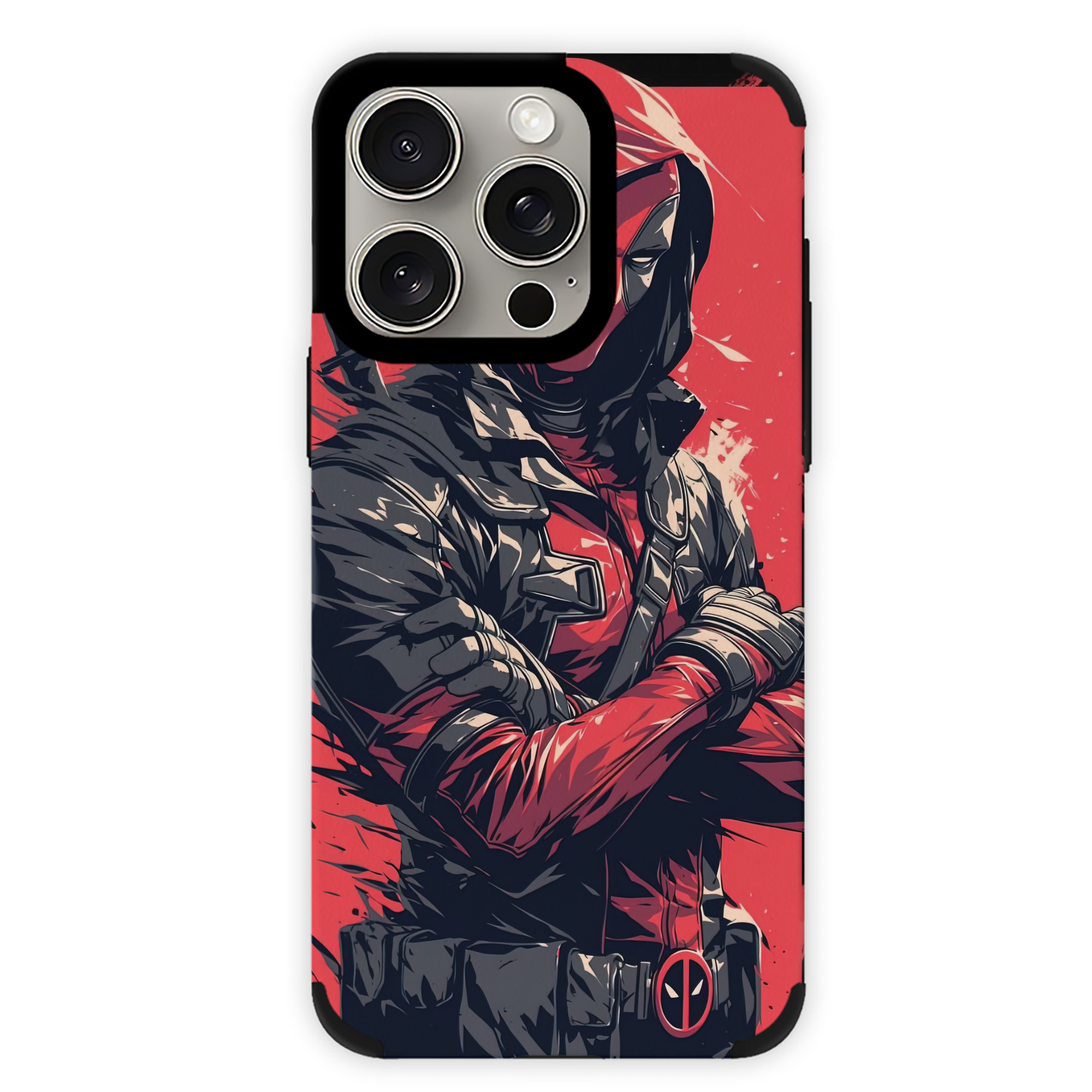 （画像用） Deadpool デッドプール 【iPhone15ProMax対応】 PUレザー スマホケース 耐衝撃＆黄変防止