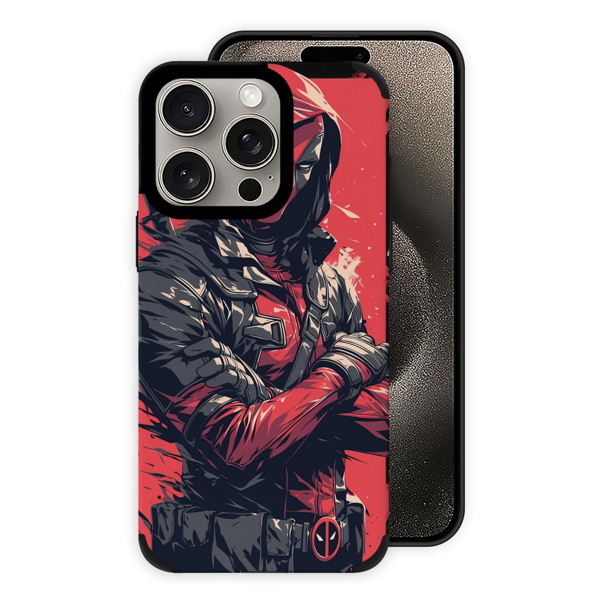 （画像用） Deadpool デッドプール 【iPhone15ProMax対応】 PUレザー スマホケース 耐衝撃＆黄変防止