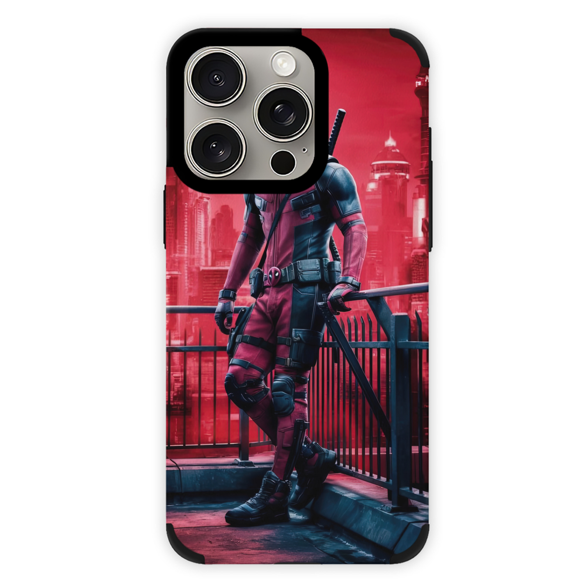 （画像用） Deadpool デッドプール 【iPhone15ProMax対応】 PUレザー スマホケース 耐衝撃＆黄変防止