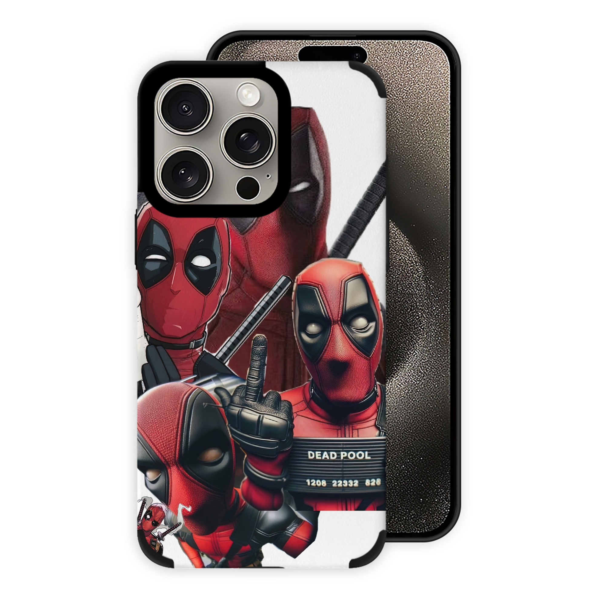 （画像用） Deadpool デッドプール 【iPhone15ProMax対応】 PUレザー スマホケース 耐衝撃＆黄変防止