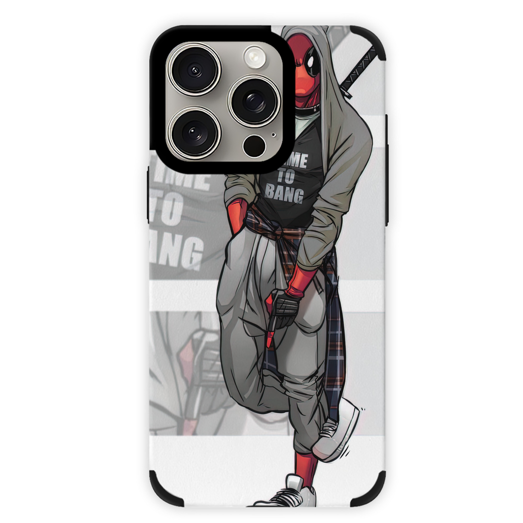 （画像用） Deadpool デッドプール 【iPhone15ProMax対応】 PUレザー スマホケース 耐衝撃＆黄変防止
