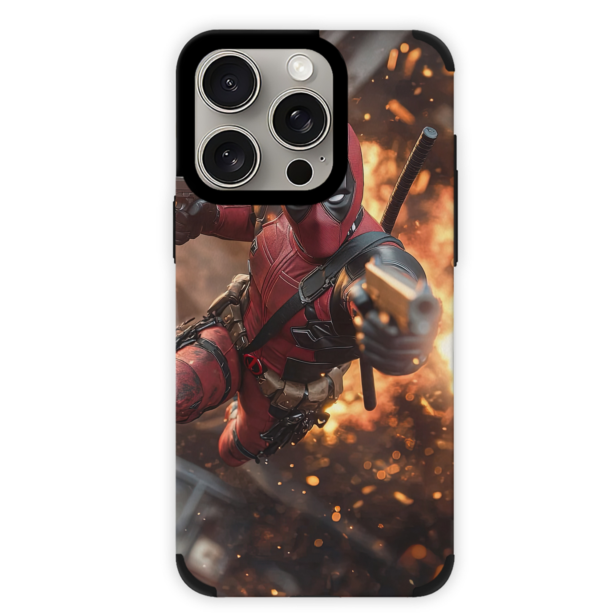 （画像用） Deadpool デッドプール 【iPhone15ProMax対応】 PUレザー スマホケース 耐衝撃＆黄変防止
