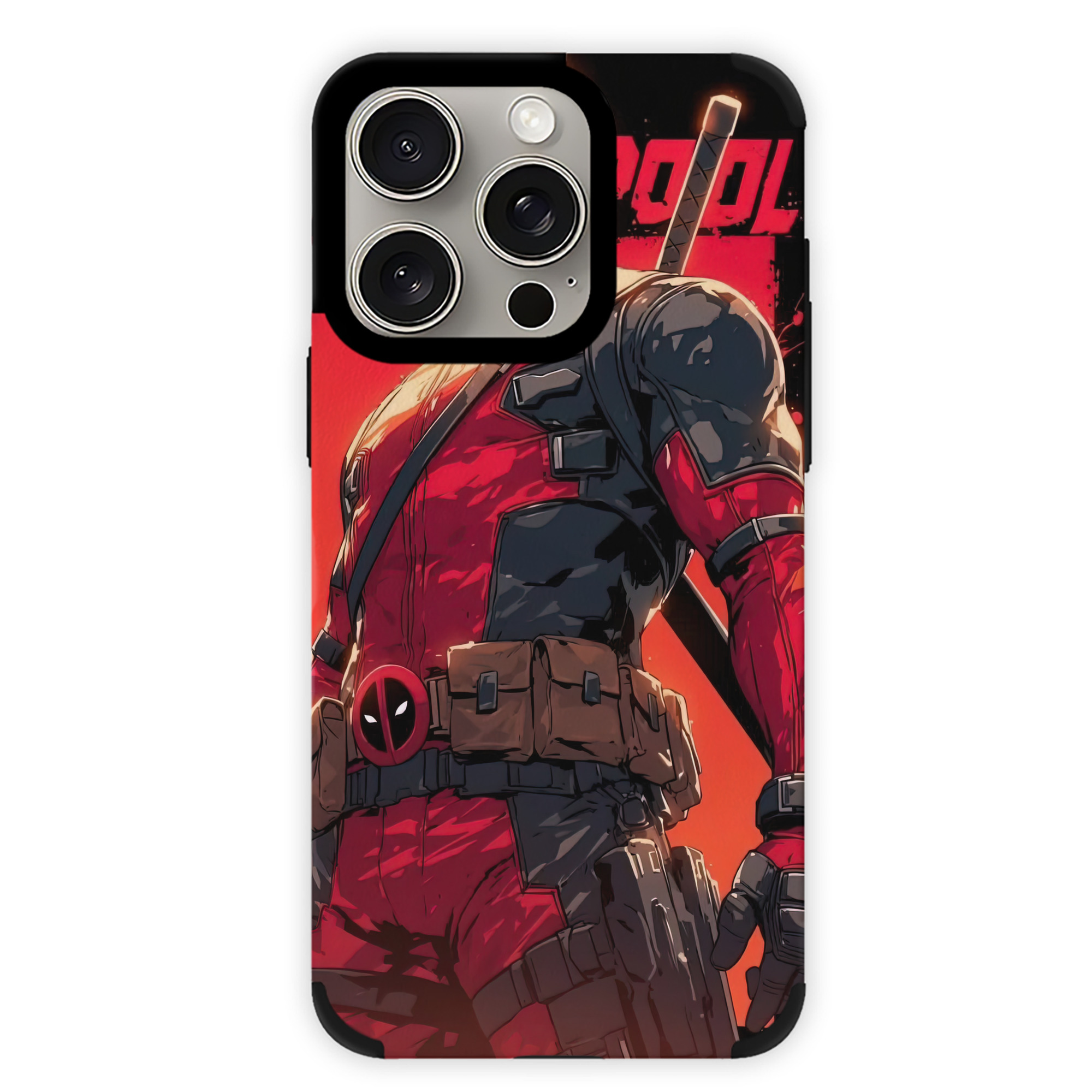（画像用） Deadpool デッドプール 【iPhone15ProMax対応】 PUレザー スマホケース 耐衝撃＆黄変防止