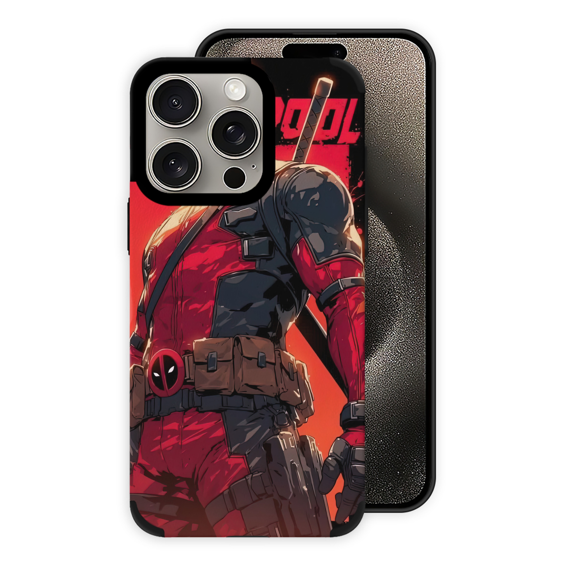 （画像用） Deadpool デッドプール 【iPhone15ProMax対応】 PUレザー スマホケース 耐衝撃＆黄変防止