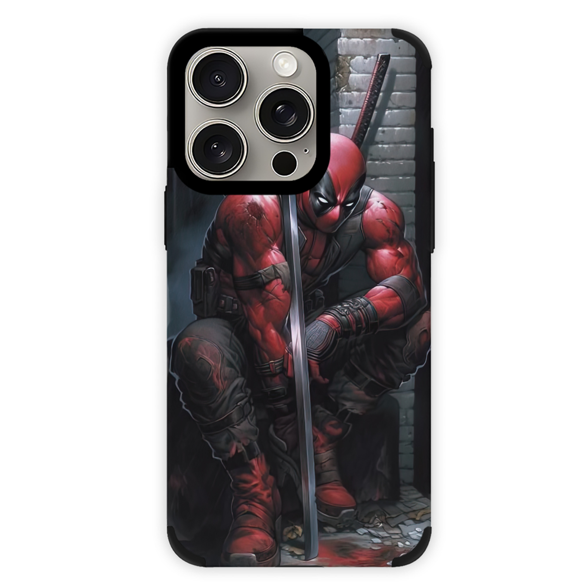 （画像用） Deadpool デッドプール 【iPhone15ProMax対応】 PUレザー スマホケース 耐衝撃＆黄変防止