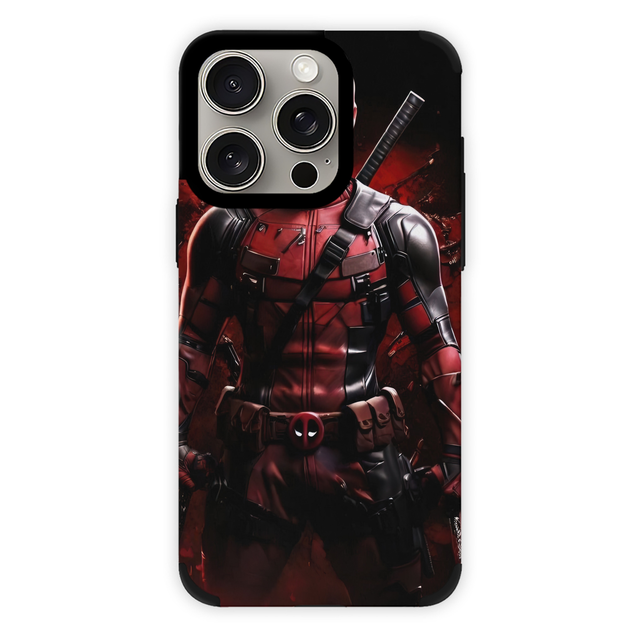 （画像用） Deadpool デッドプール 【iPhone15ProMax対応】 PUレザー スマホケース 耐衝撃＆黄変防止