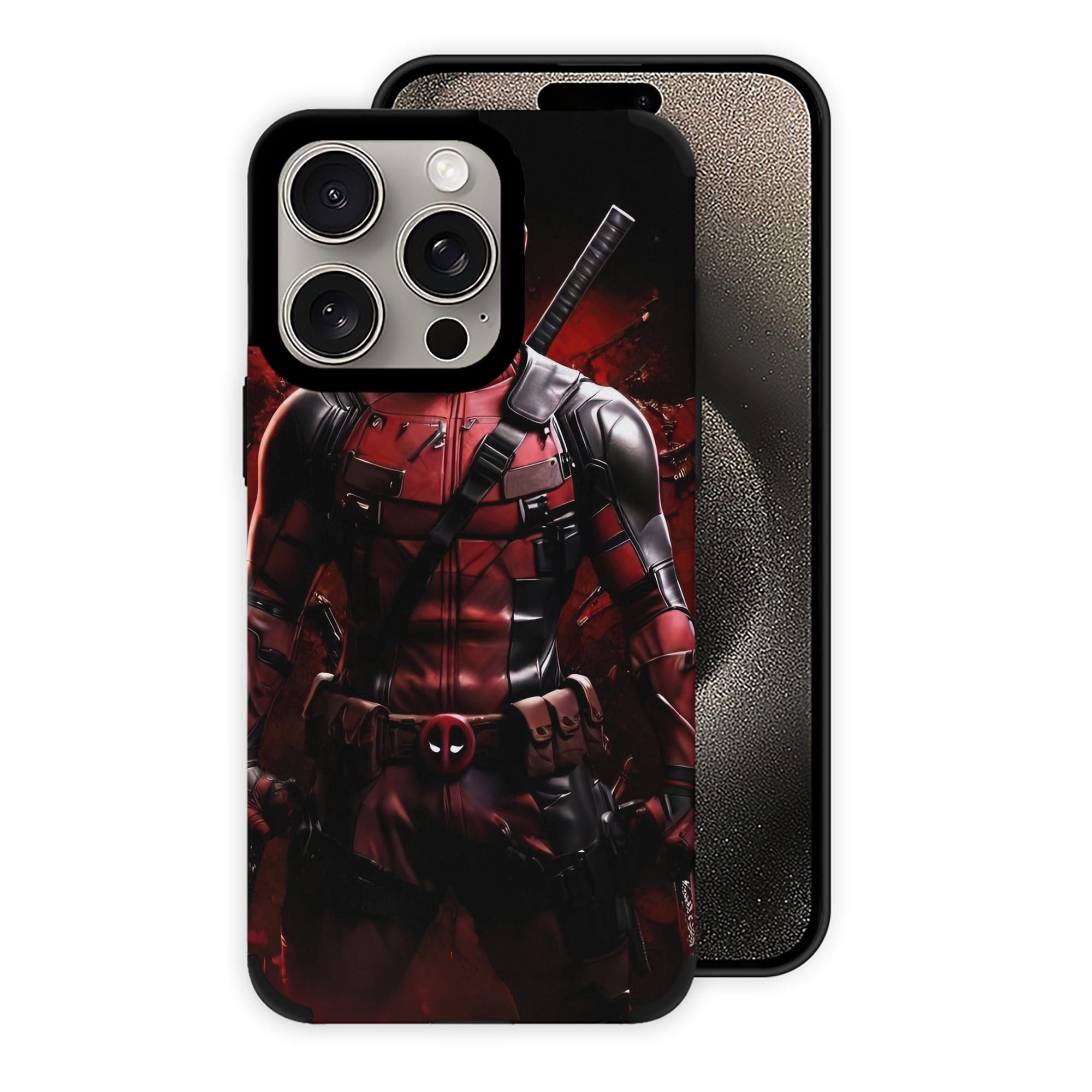 （画像用） Deadpool デッドプール 【iPhone15ProMax対応】 PUレザー スマホケース 耐衝撃＆黄変防止