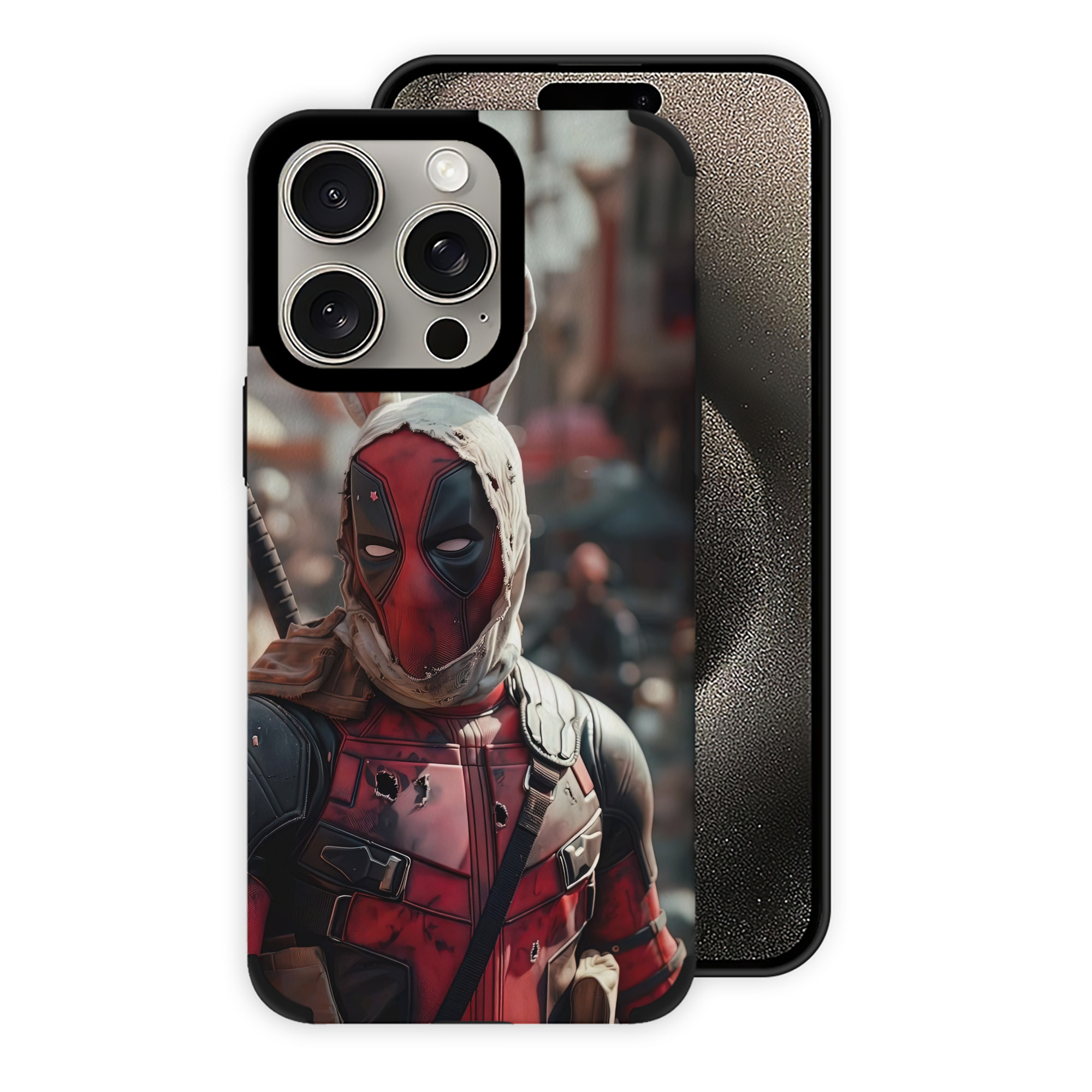 （画像用） Deadpool デッドプール 【iPhone15ProMax対応】 PUレザー スマホケース 耐衝撃＆黄変防止