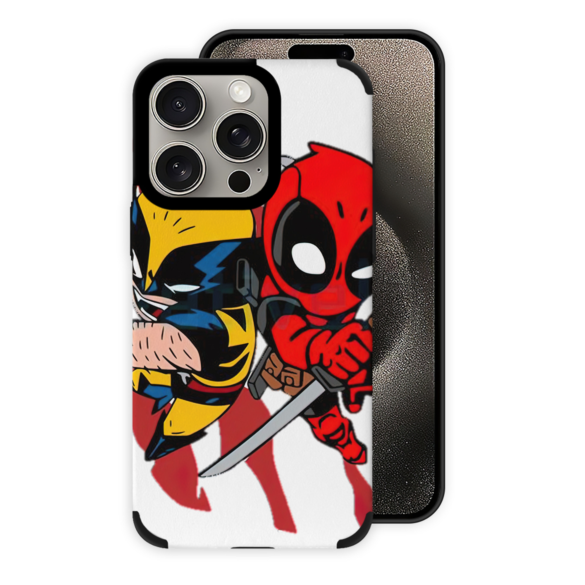 （画像用） Deadpool デッドプール 【iPhone15ProMax対応】 PUレザー スマホケース 耐衝撃＆黄変防止