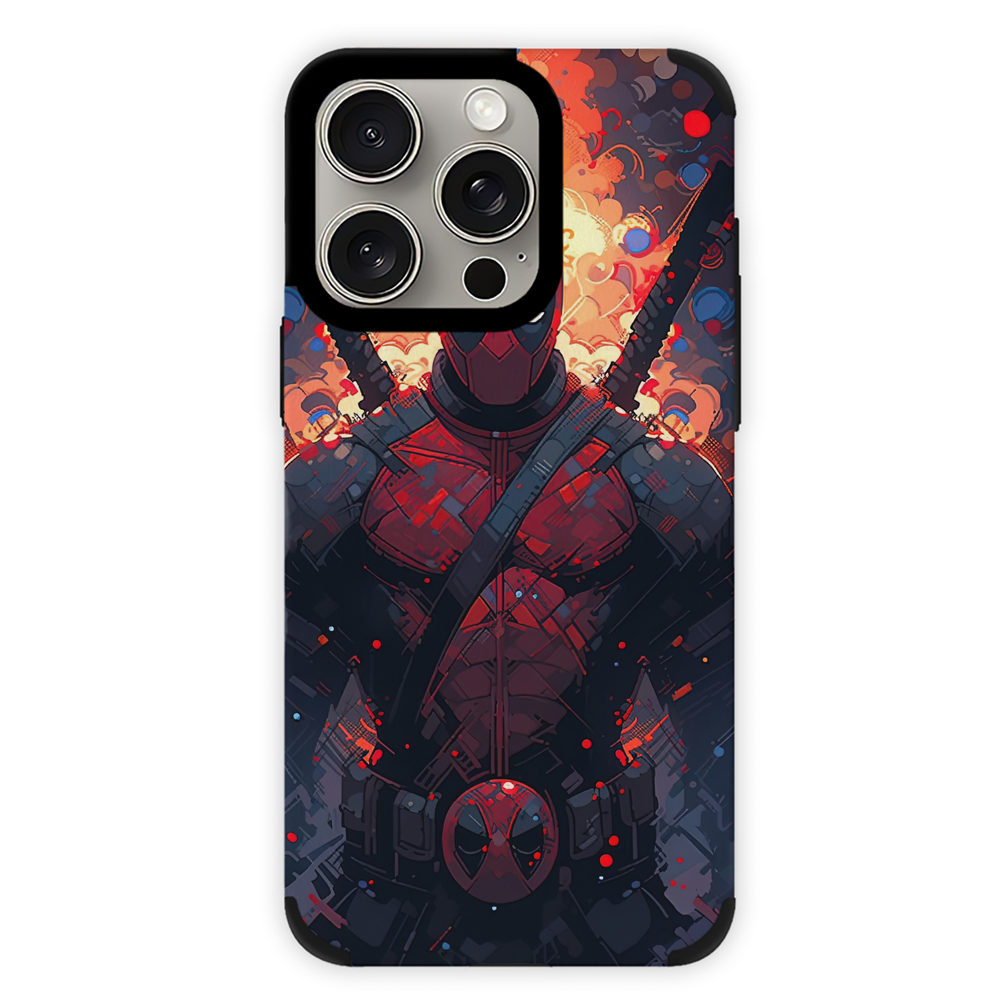 （画像用） Deadpool デッドプール 【iPhone15ProMax対応】 PUレザー スマホケース 耐衝撃＆黄変防止