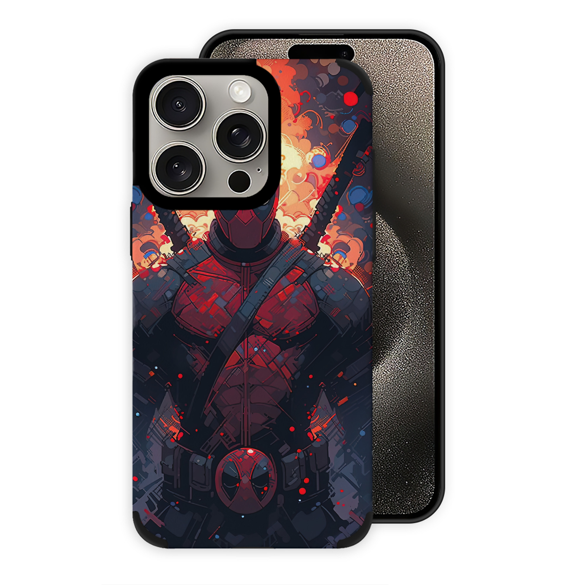 （画像用） Deadpool デッドプール 【iPhone15ProMax対応】 PUレザー スマホケース 耐衝撃＆黄変防止