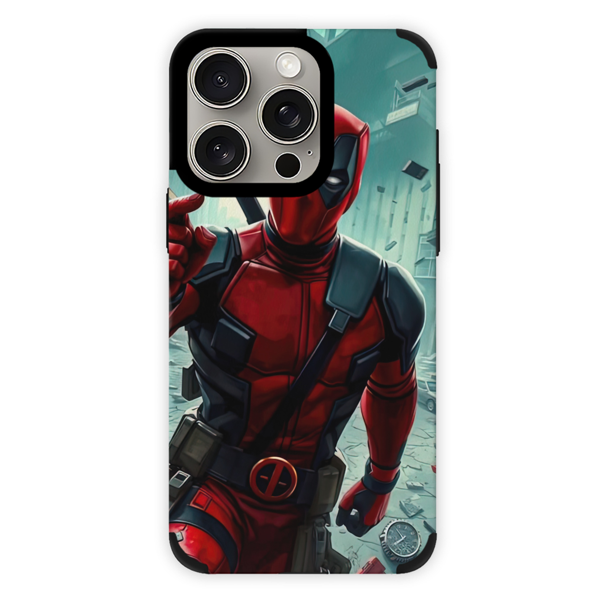 （画像用） Deadpool デッドプール 【iPhone15ProMax対応】 PUレザー スマホケース 耐衝撃＆黄変防止