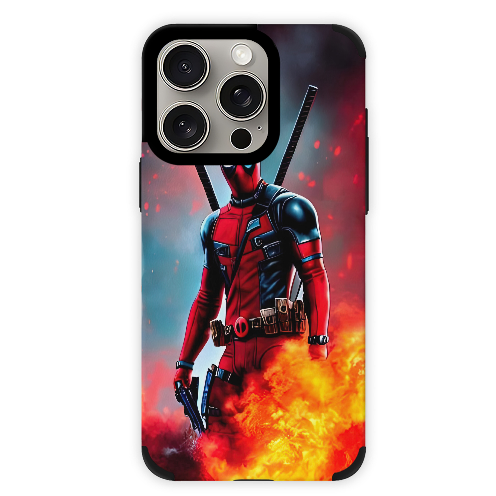 （画像用） Deadpool デッドプール 【iPhone15ProMax対応】 PUレザー スマホケース 耐衝撃＆黄変防止