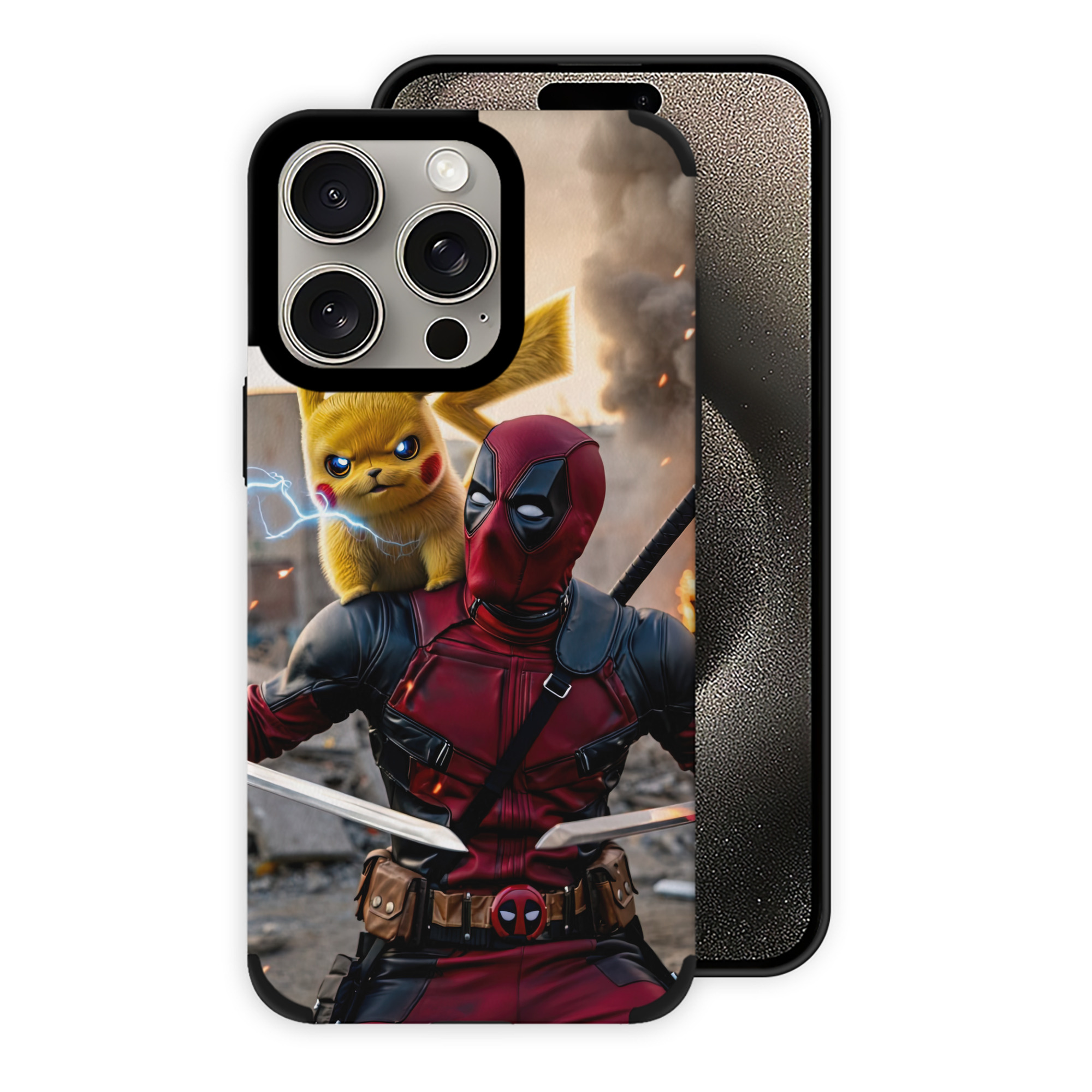 （画像用） Deadpool デッドプール 【iPhone15ProMax対応】 PUレザー スマホケース 耐衝撃＆黄変防止