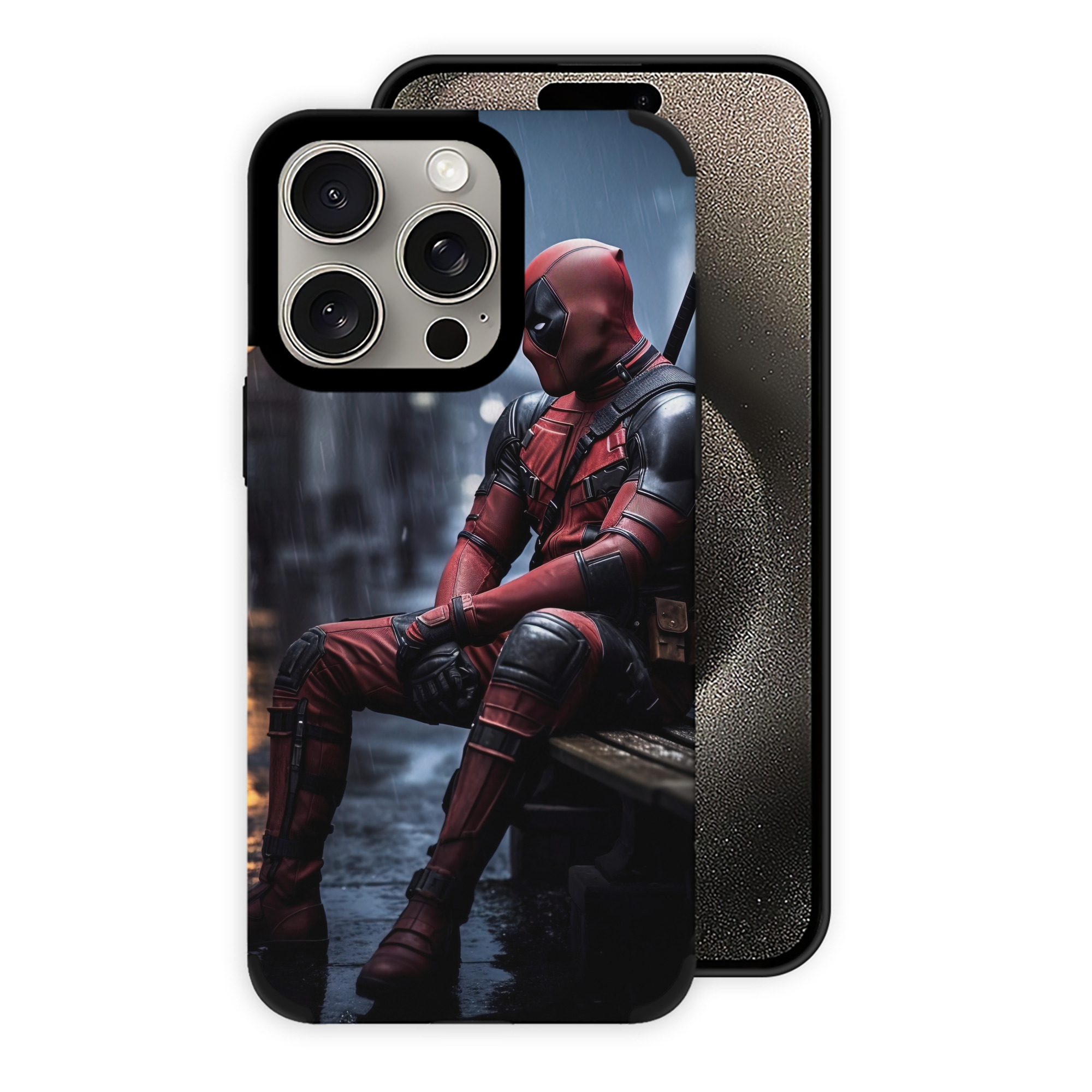 （画像用） Deadpool デッドプール 【iPhone15ProMax対応】 PUレザー スマホケース 耐衝撃＆黄変防止
