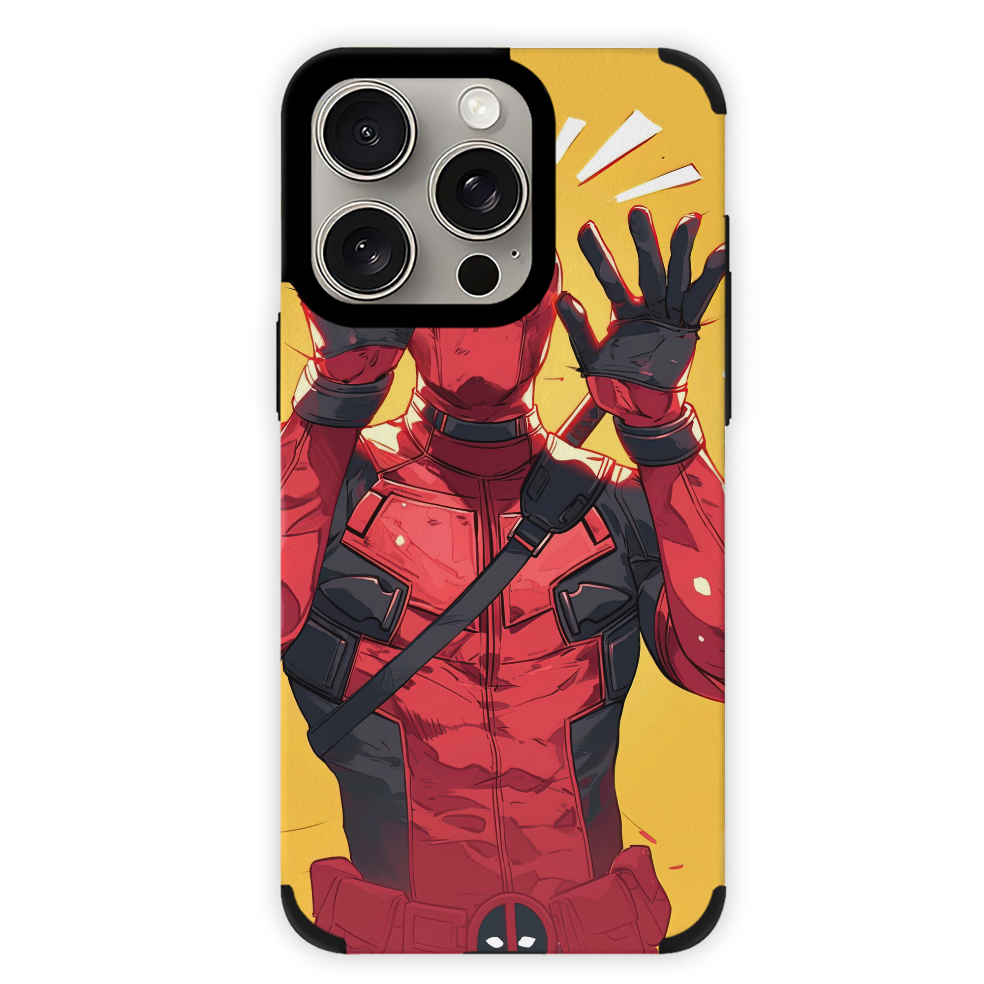 （画像用） Deadpool デッドプール 【iPhone15ProMax対応】 PUレザー スマホケース 耐衝撃＆黄変防止