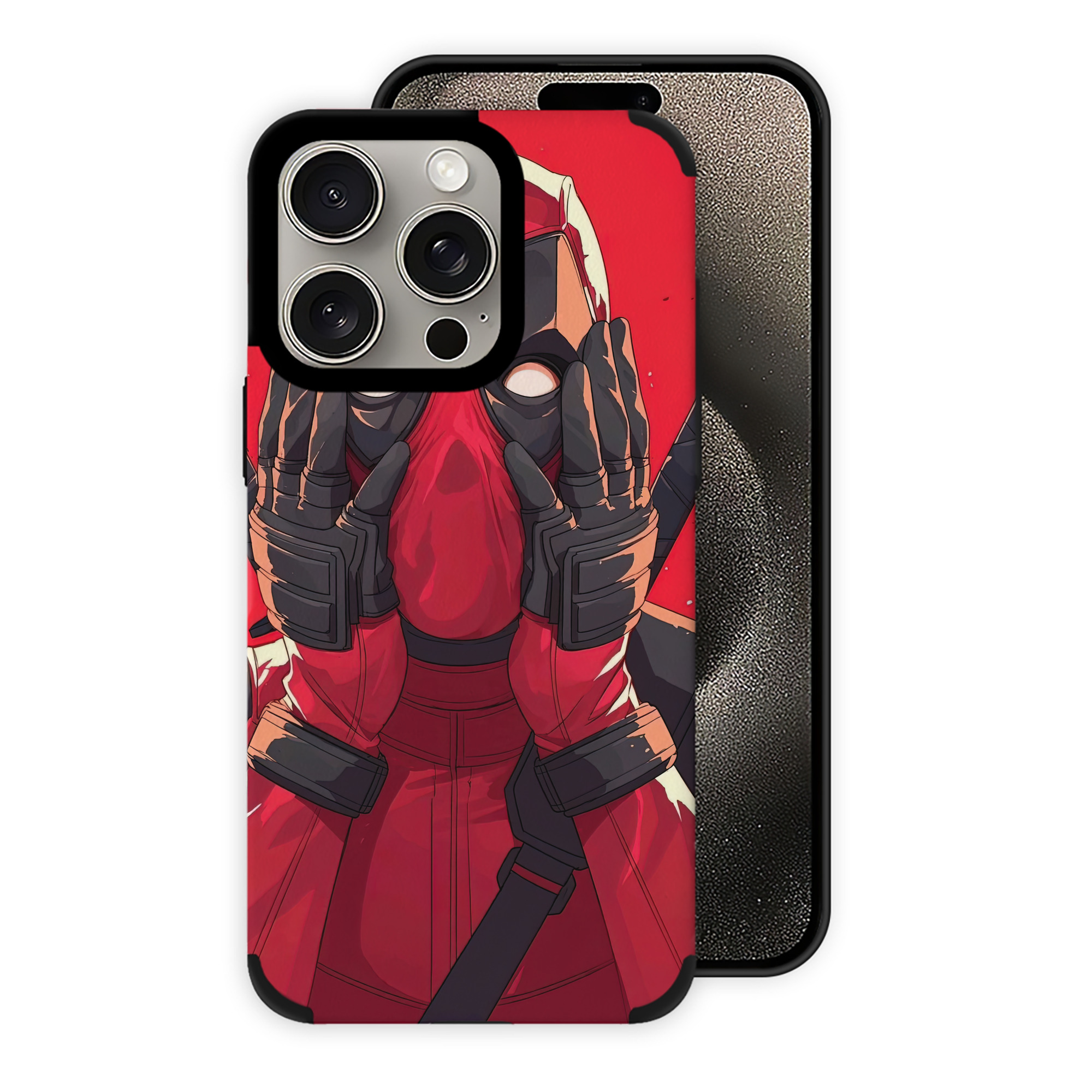 （画像用） Deadpool デッドプール 【iPhone15ProMax対応】 PUレザー スマホケース 耐衝撃＆黄変防止