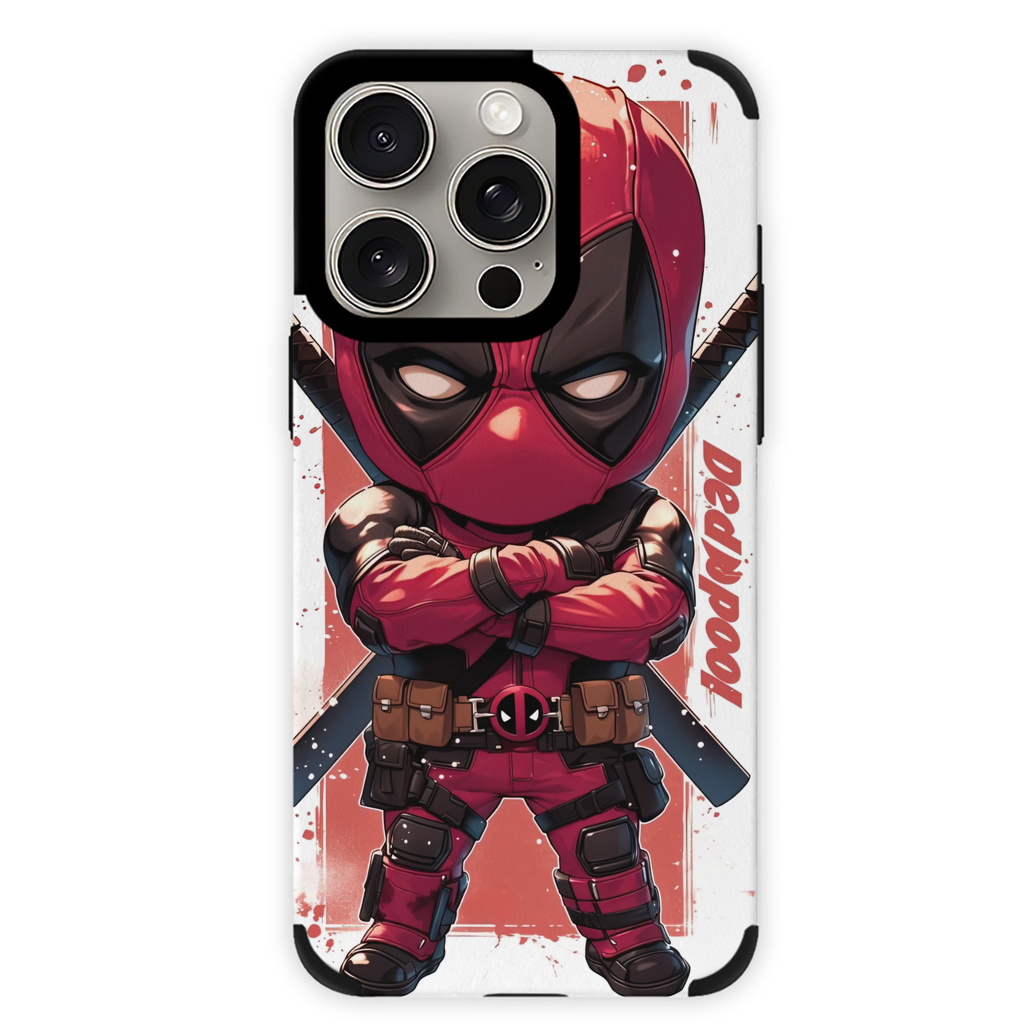 （画像用） Deadpool デッドプール 【iPhone15ProMax対応】 PUレザー スマホケース 耐衝撃＆黄変防止