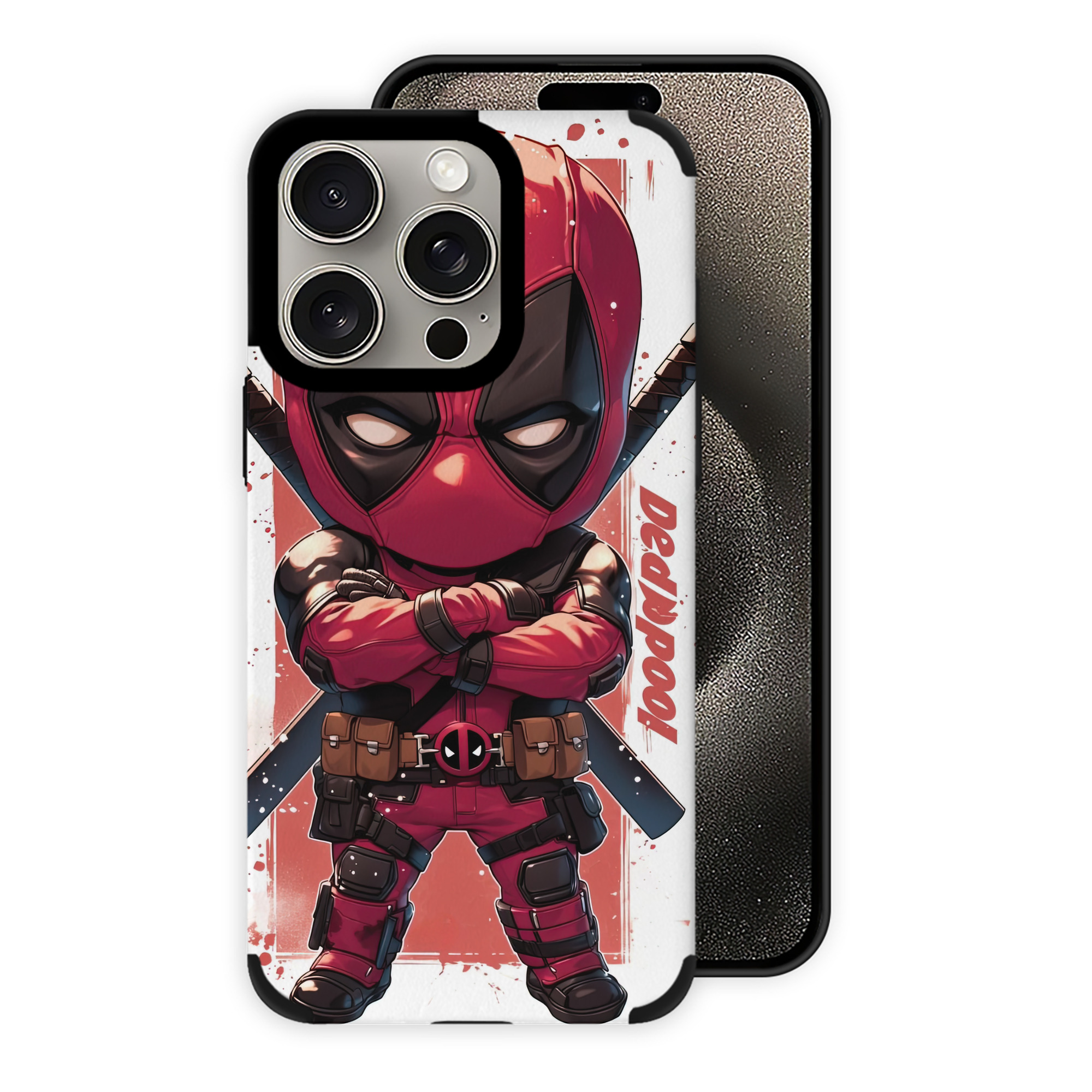 （画像用） Deadpool デッドプール 【iPhone15ProMax対応】 PUレザー スマホケース 耐衝撃＆黄変防止