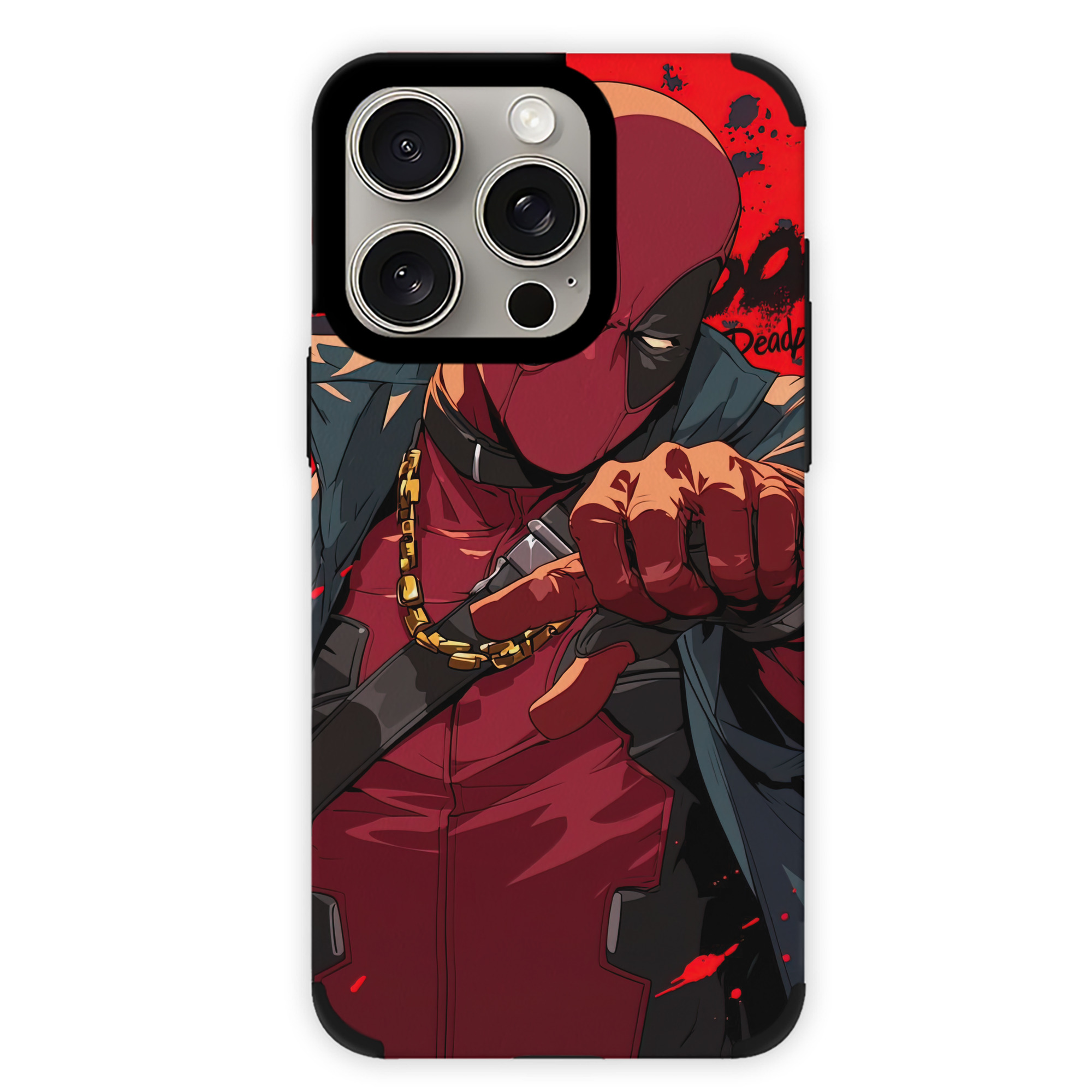 （画像用） Deadpool デッドプール 【iPhone15ProMax対応】 PUレザー スマホケース 耐衝撃＆黄変防止