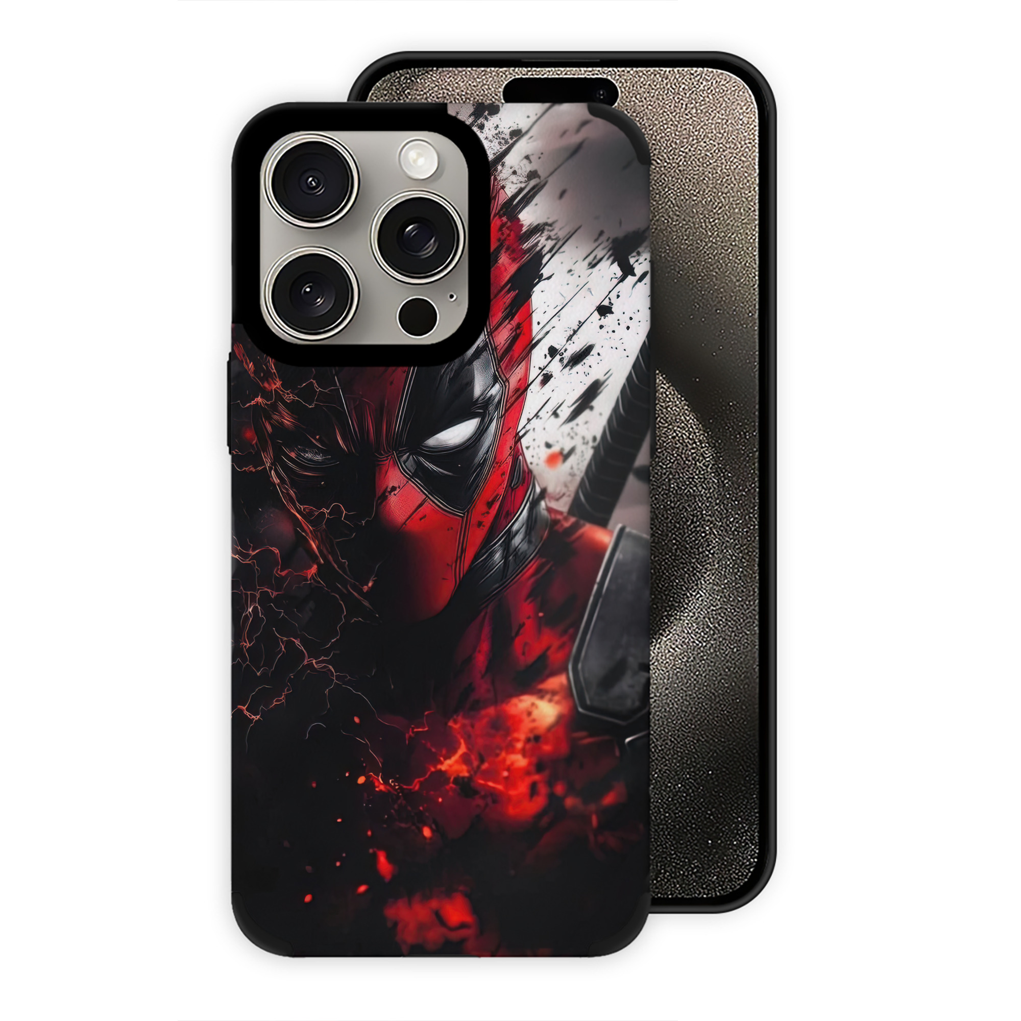 （画像用） Deadpool デッドプール 【iPhone15ProMax対応】 PUレザー スマホケース 耐衝撃＆黄変防止