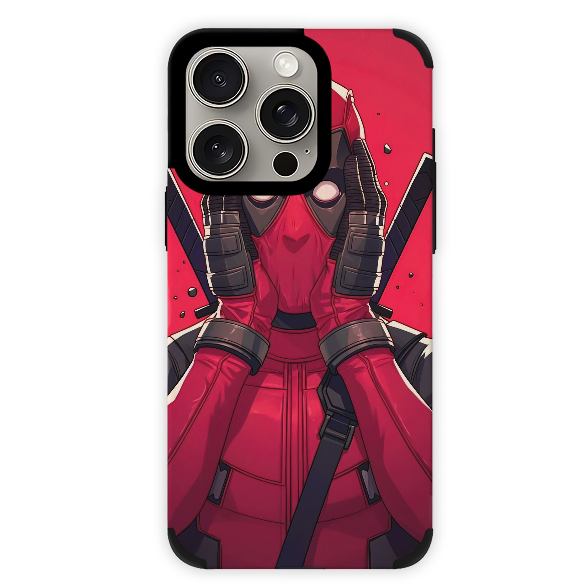 （画像用） Deadpool デッドプール 【iPhone15ProMax対応】 PUレザー スマホケース 耐衝撃＆黄変防止