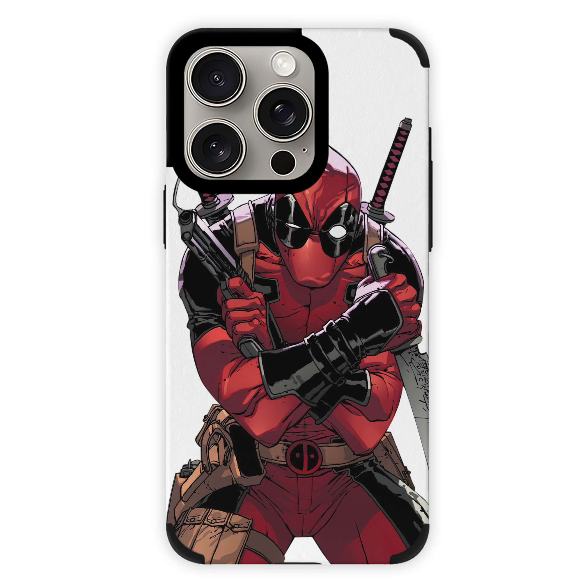 （画像用） Deadpool デッドプール 【iPhone15ProMax対応】 PUレザー スマホケース 耐衝撃＆黄変防止