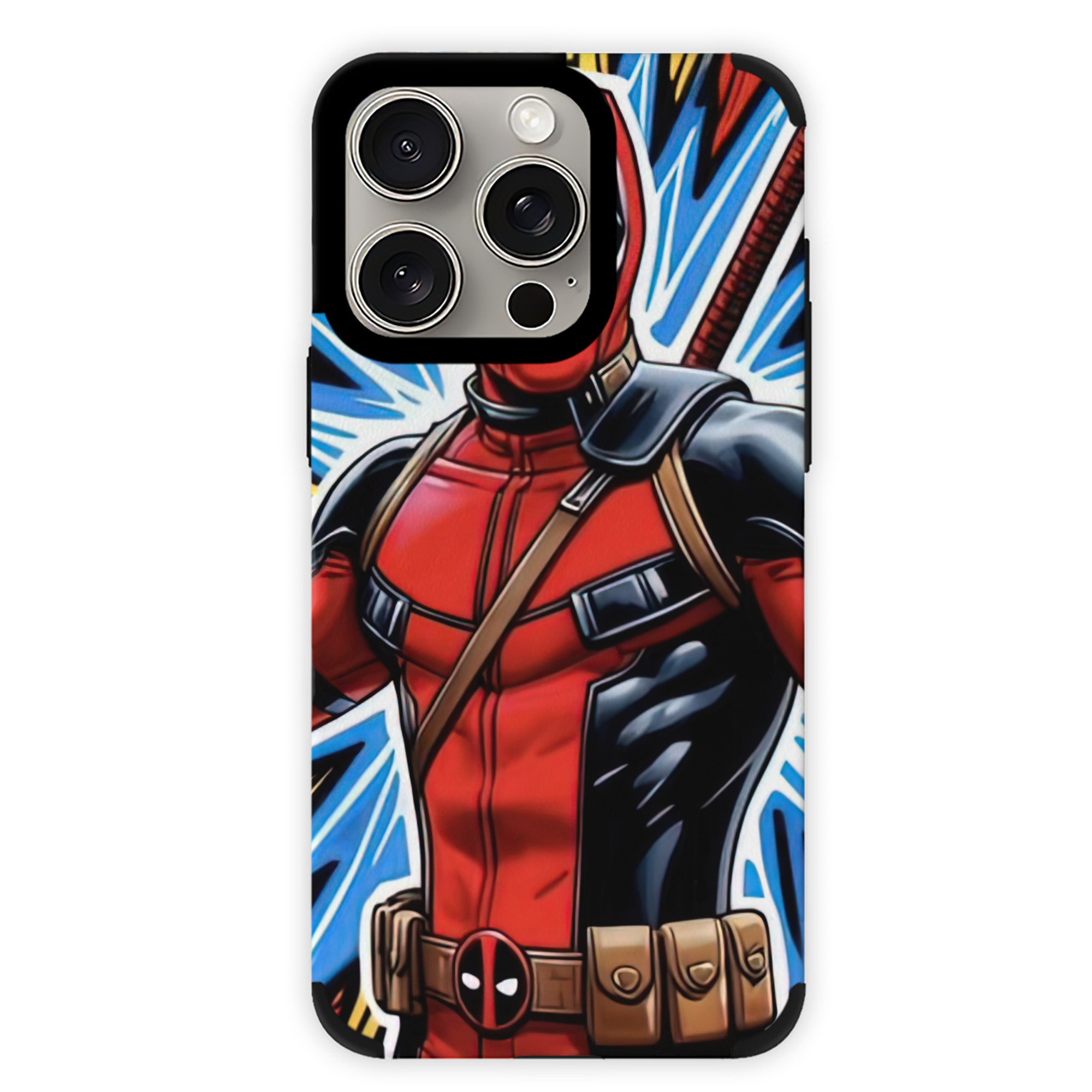 （画像用） Deadpool デッドプール 【iPhone15ProMax対応】 PUレザー スマホケース 耐衝撃＆黄変防止