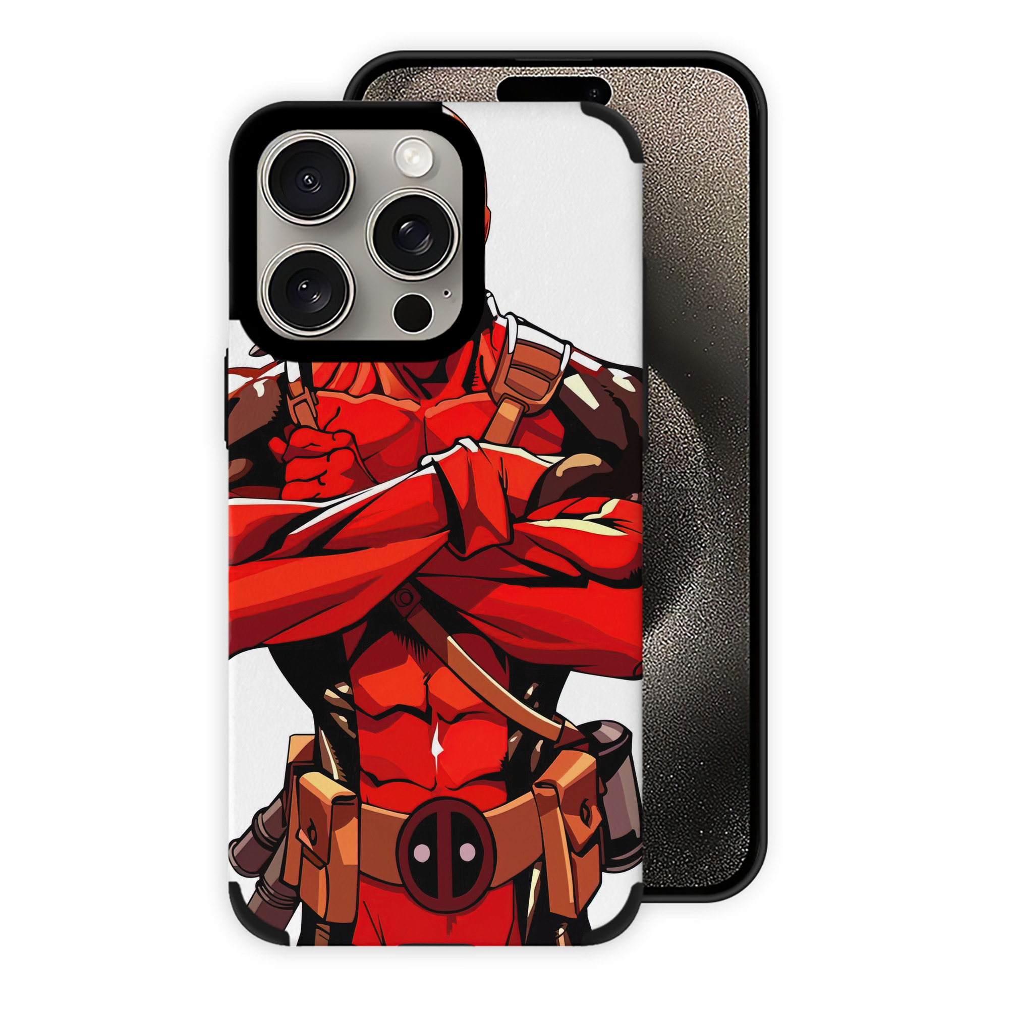 （画像用） Deadpool デッドプール 【iPhone15ProMax対応】 PUレザー スマホケース 耐衝撃＆黄変防止