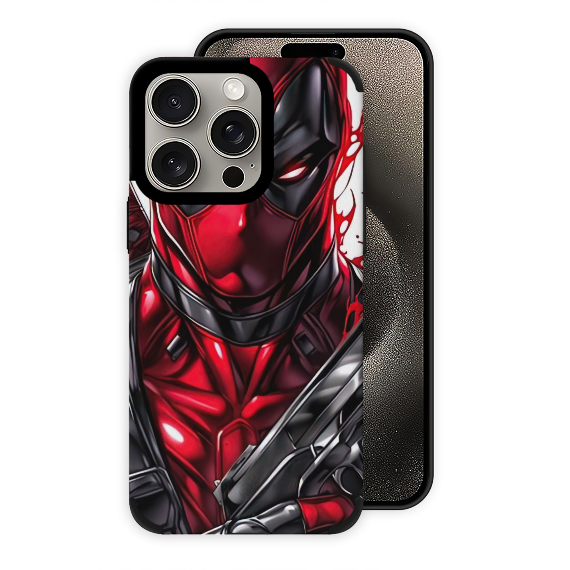 （画像用） Deadpool デッドプール 【iPhone15ProMax対応】 PUレザー スマホケース 耐衝撃＆黄変防止