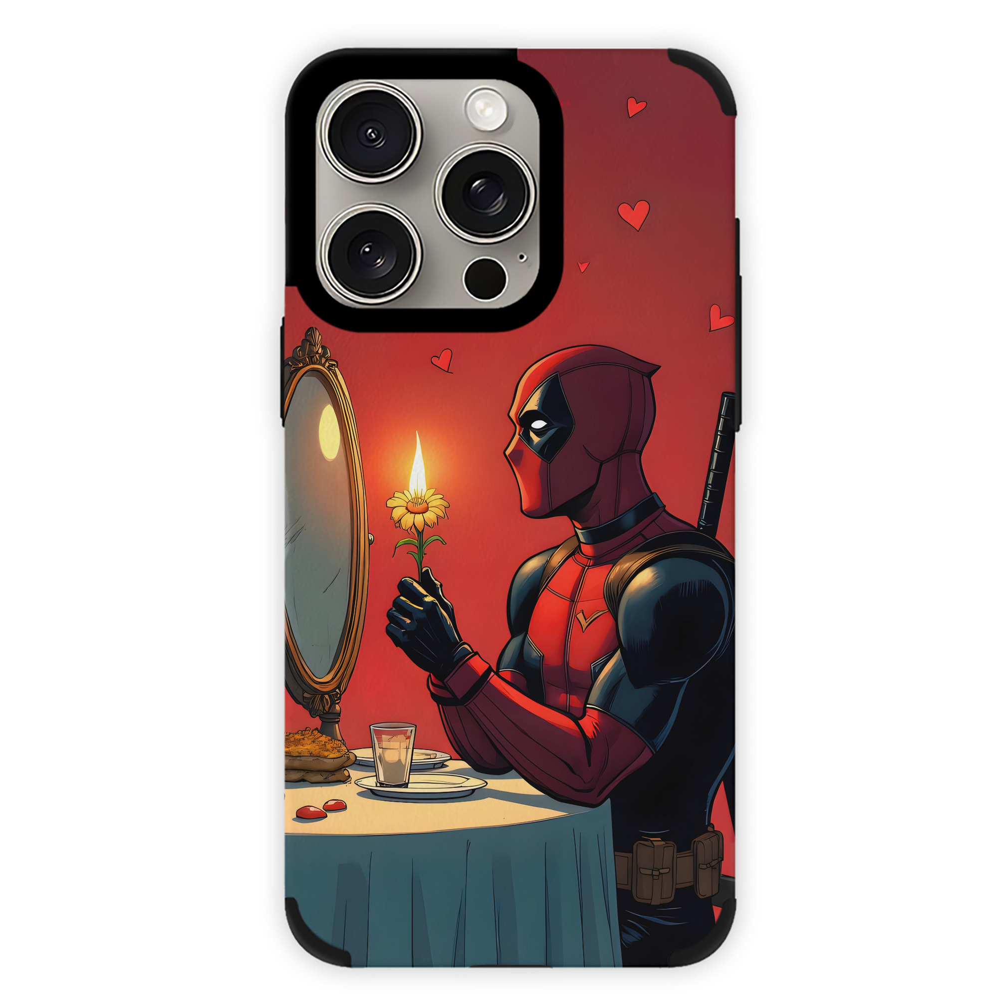 （画像用） Deadpool デッドプール 【iPhone15ProMax対応】 PUレザー スマホケース 耐衝撃＆黄変防止