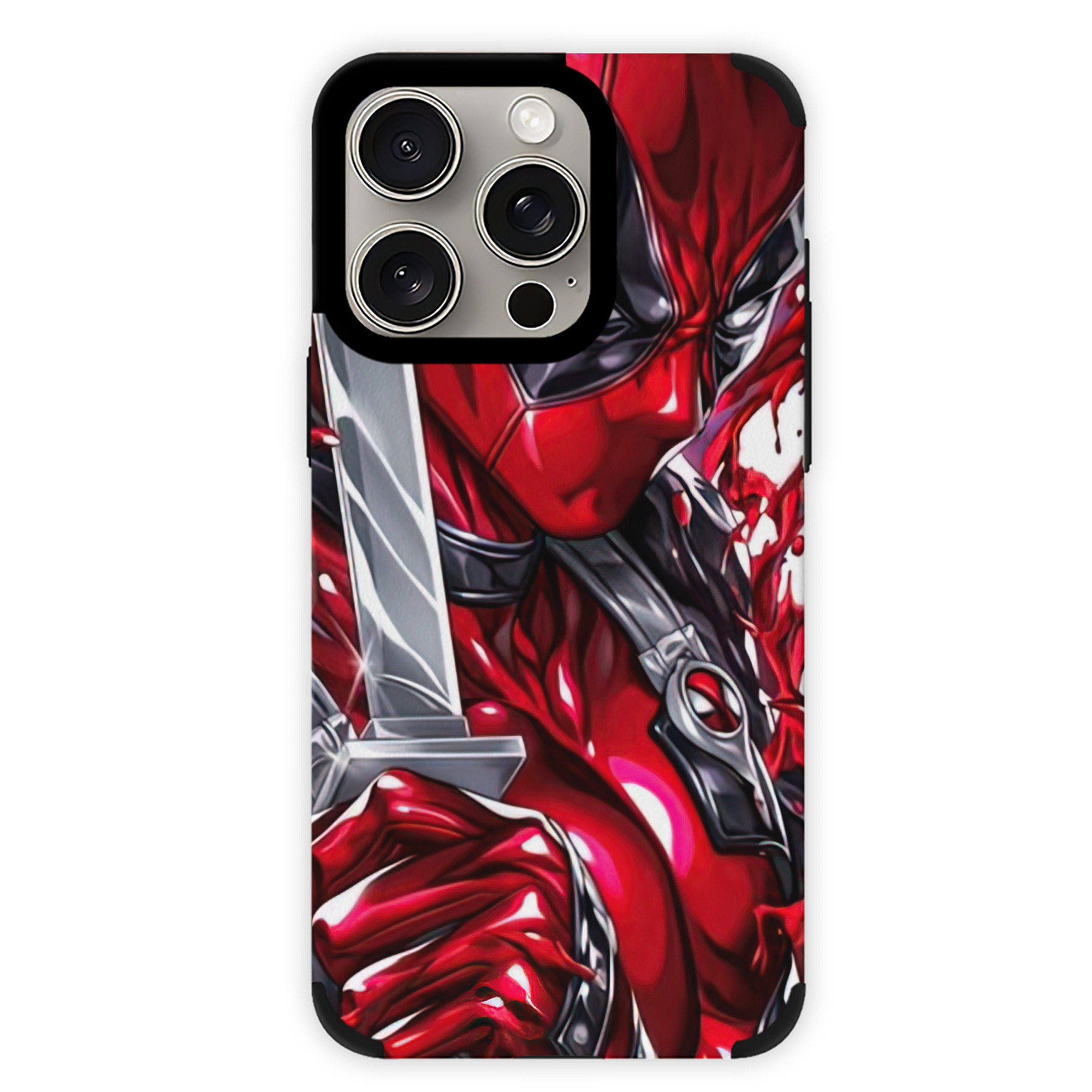 （画像用） Deadpool デッドプール 【iPhone15ProMax対応】 PUレザー スマホケース 耐衝撃＆黄変防止