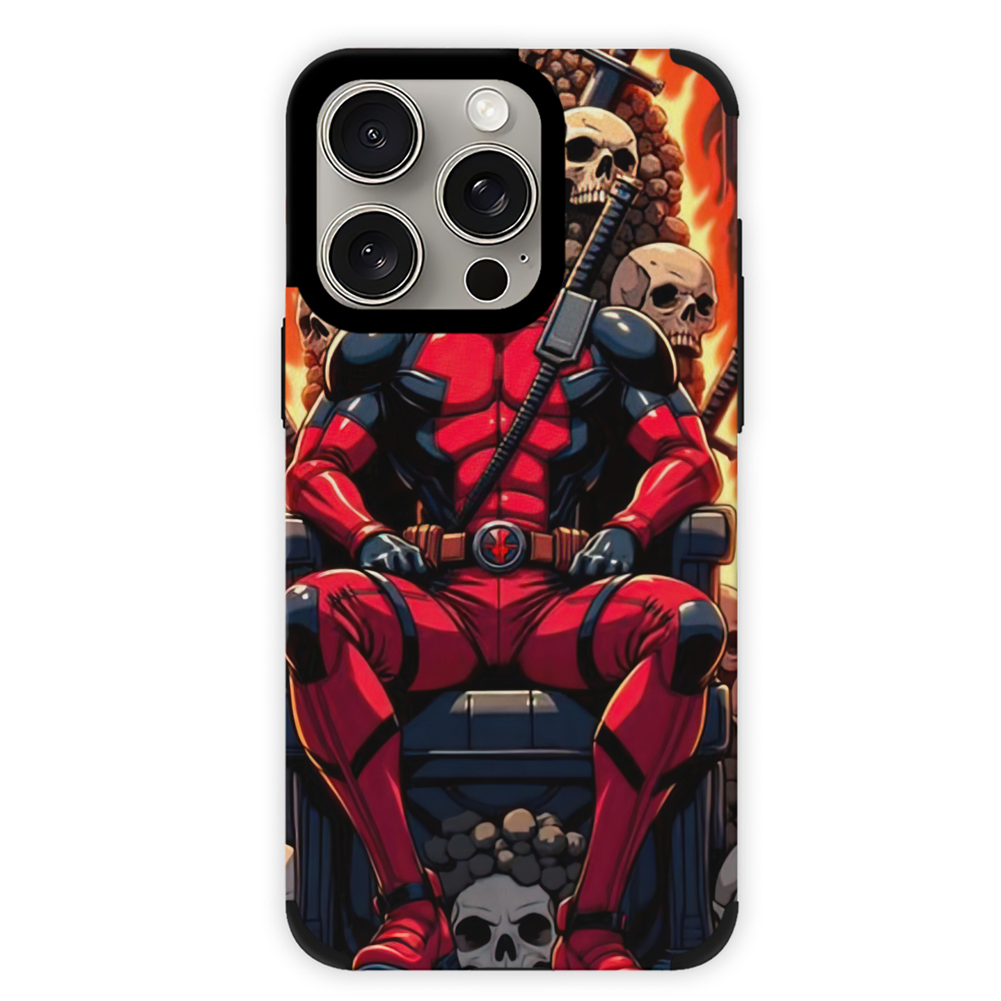 （画像用） Deadpool デッドプール 【iPhone15ProMax対応】 PUレザー スマホケース 耐衝撃＆黄変防止