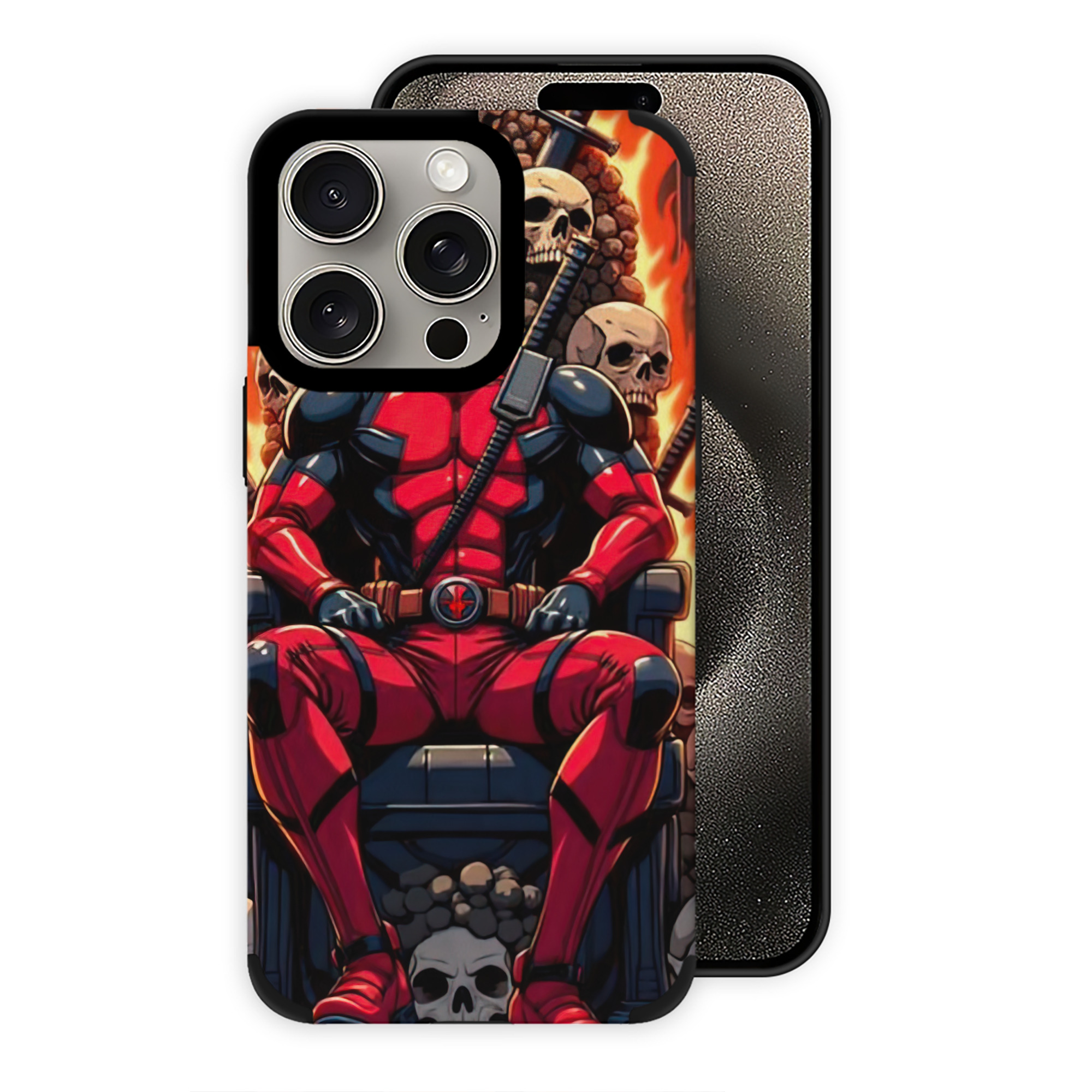 （画像用） Deadpool デッドプール 【iPhone15ProMax対応】 PUレザー スマホケース 耐衝撃＆黄変防止