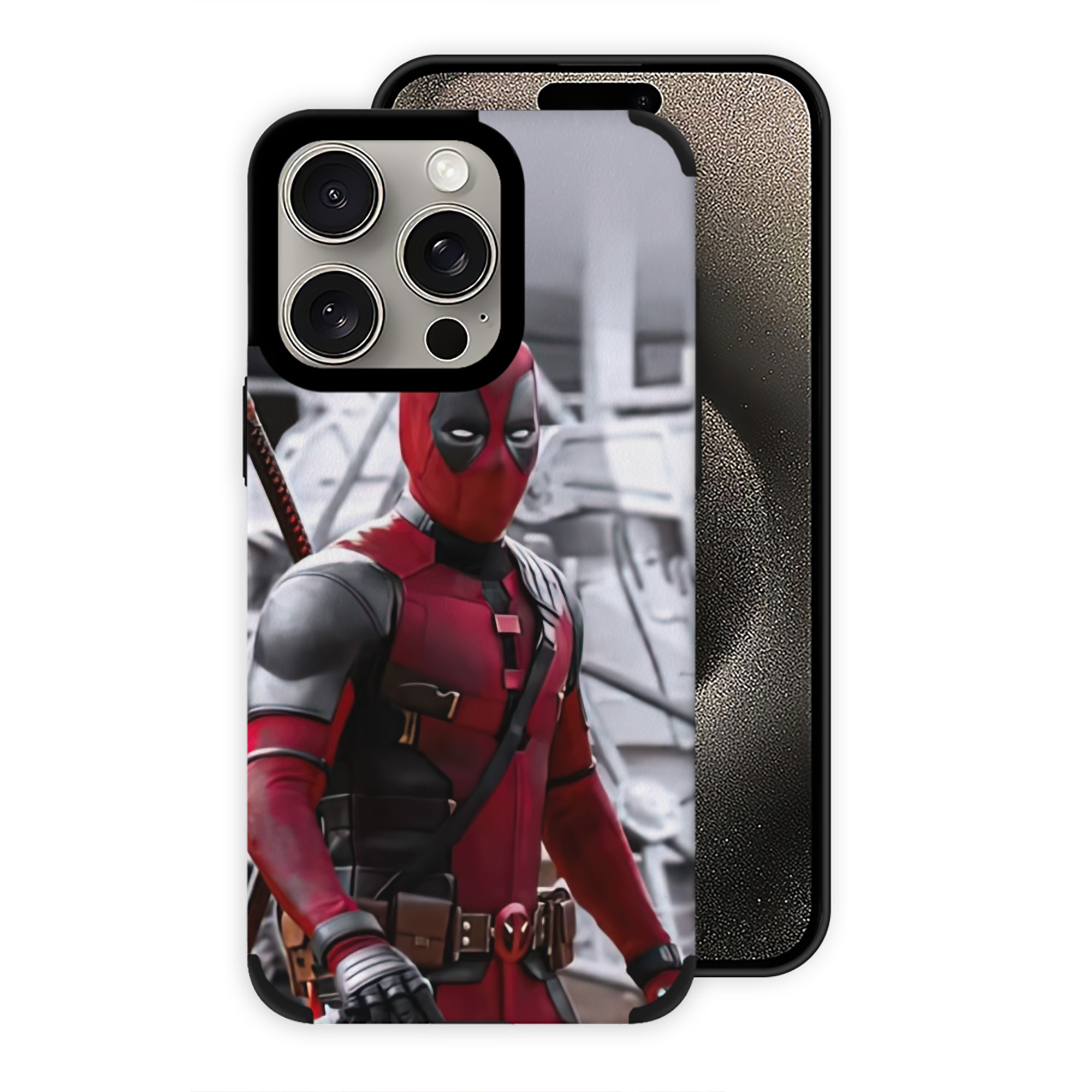 （画像用） Deadpool デッドプール 【iPhone15ProMax対応】 PUレザー スマホケース 耐衝撃＆黄変防止