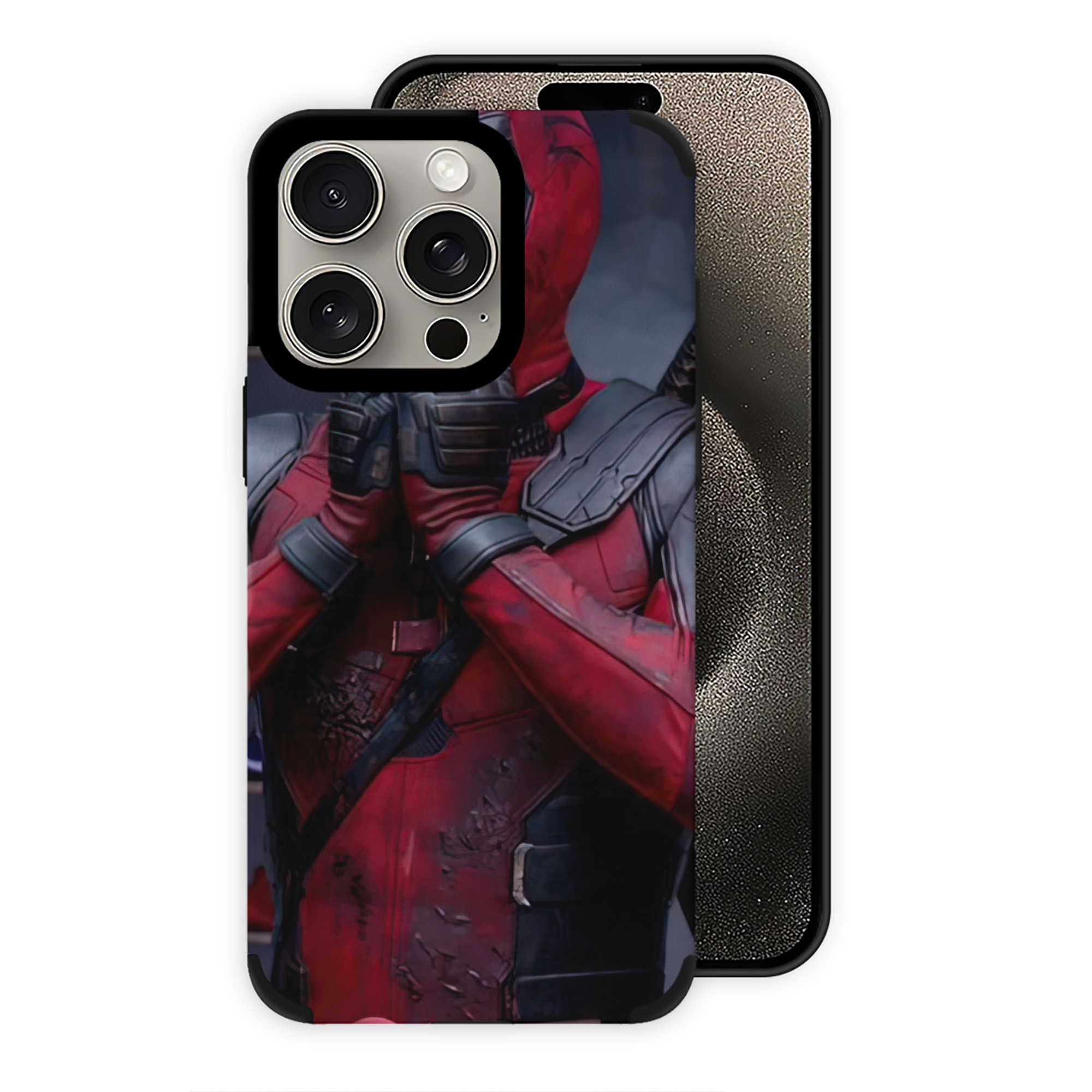 （画像用） Deadpool デッドプール 【iPhone15ProMax対応】 PUレザー スマホケース 耐衝撃＆黄変防止