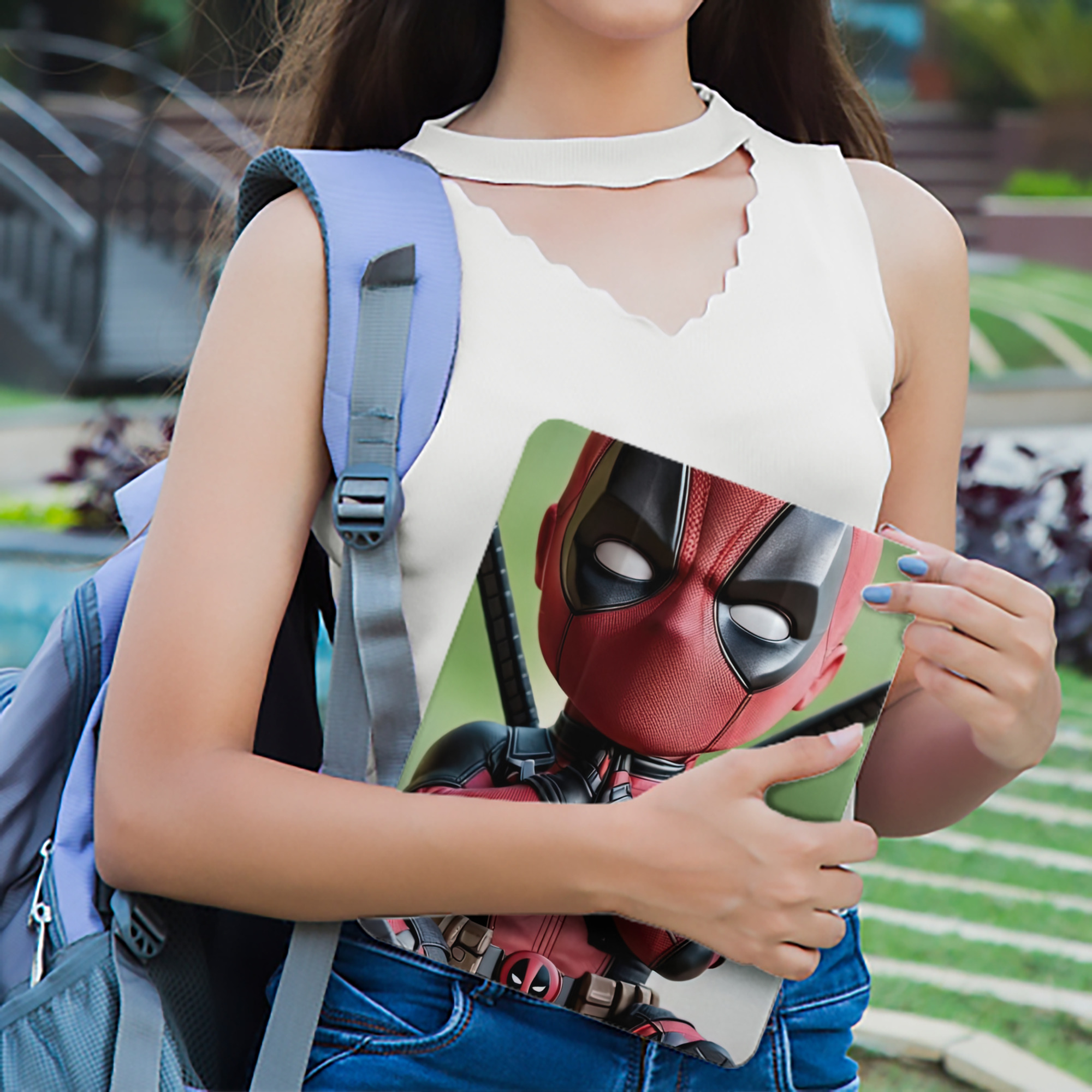 Deadpool デッドプール IPad ケース ペン収納付き 三つ折りスタンド PUレザー×シリコン 対応機種9.5/10.5/10.9インチ