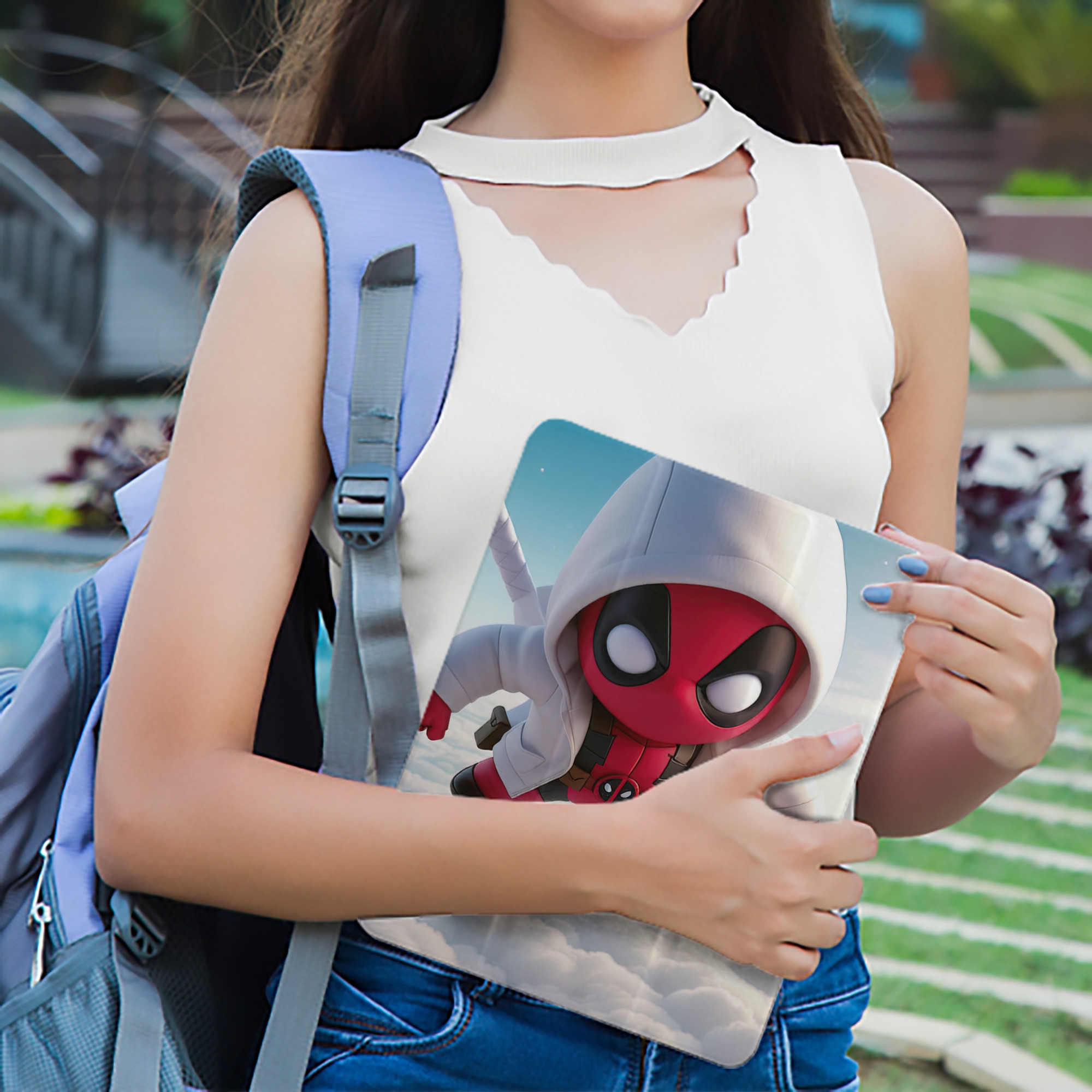 Deadpool デッドプール IPad ケース ペン収納付き 三つ折りスタンド PUレザー×シリコン 対応機種9.5/10.5/10.9インチ