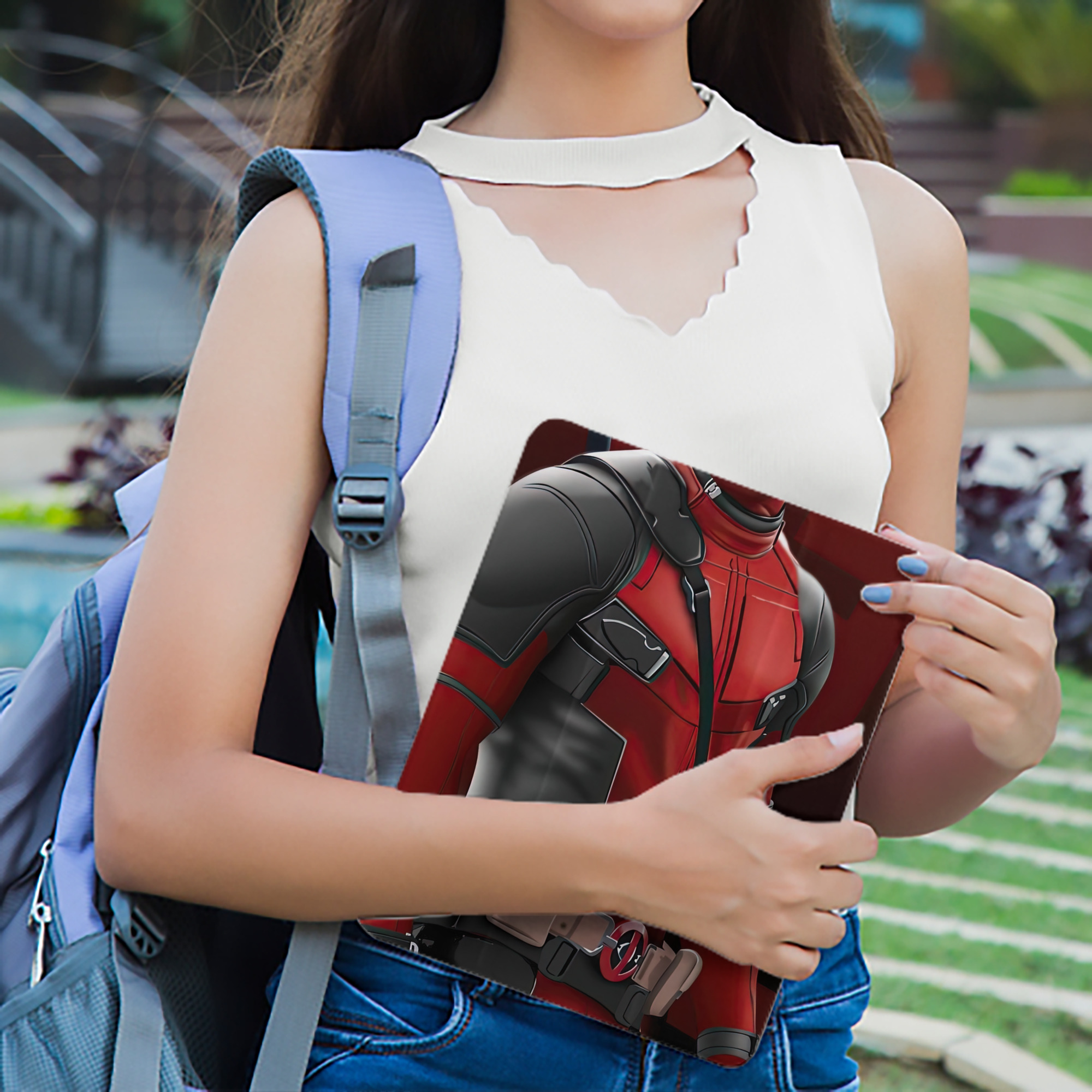 Deadpool デッドプール IPad ケース ペン収納付き 三つ折りスタンド PUレザー×シリコン 対応機種9.5/10.5/10.9インチ