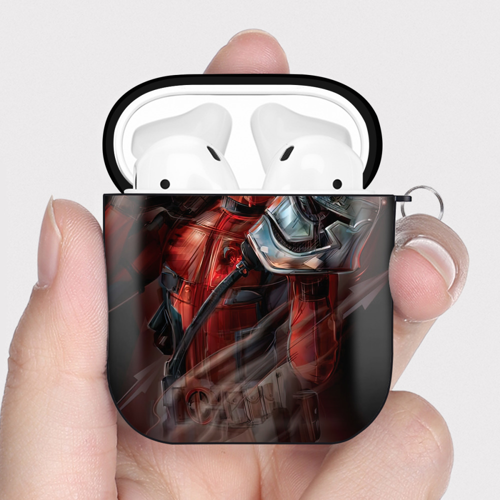 （画像用） Deadpool デッドプール AirPods 第2世代保護ケース ハードシェル ブラック 耐衝撃・防指紋・カラビナ付き