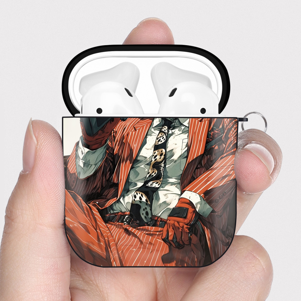 （画像用） Deadpool デッドプール AirPods 第2世代保護ケース ハードシェル ブラック 耐衝撃・防指紋・カラビナ付き