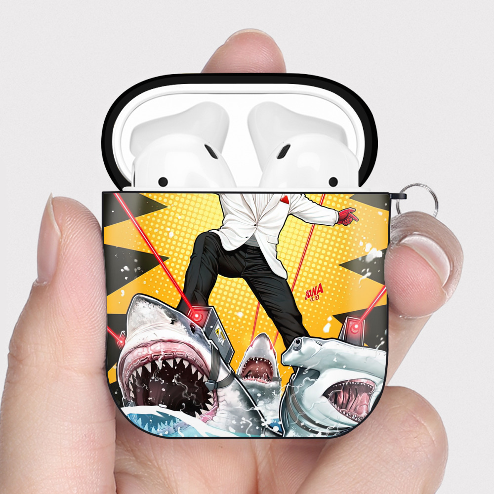 （画像用） Deadpool デッドプール AirPods 第2世代保護ケース ハードシェル ブラック 耐衝撃・防指紋・カラビナ付き