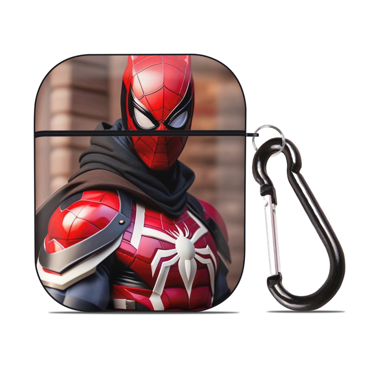（画像用） Deadpool デッドプール AirPods 第2世代保護ケース ハードシェル ブラック 耐衝撃・防指紋・カラビナ付き