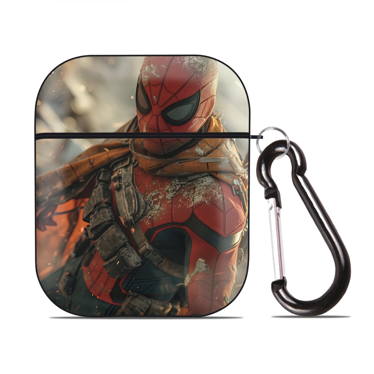 （画像用） Deadpool デッドプール AirPods 第2世代保護ケース ハードシェル ブラック 耐衝撃・防指紋・カラビナ付き