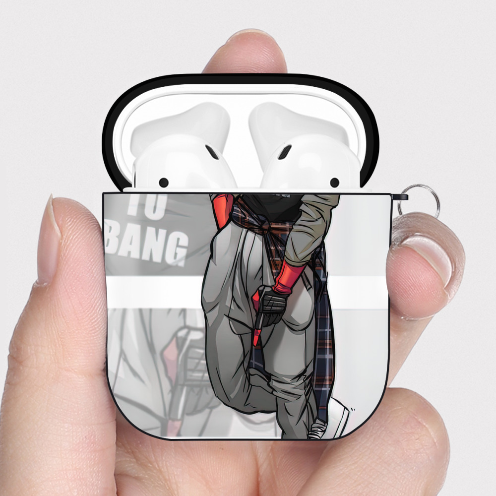 （画像用） Deadpool デッドプール AirPods 第2世代保護ケース ハードシェル ブラック 耐衝撃・防指紋・カラビナ付き