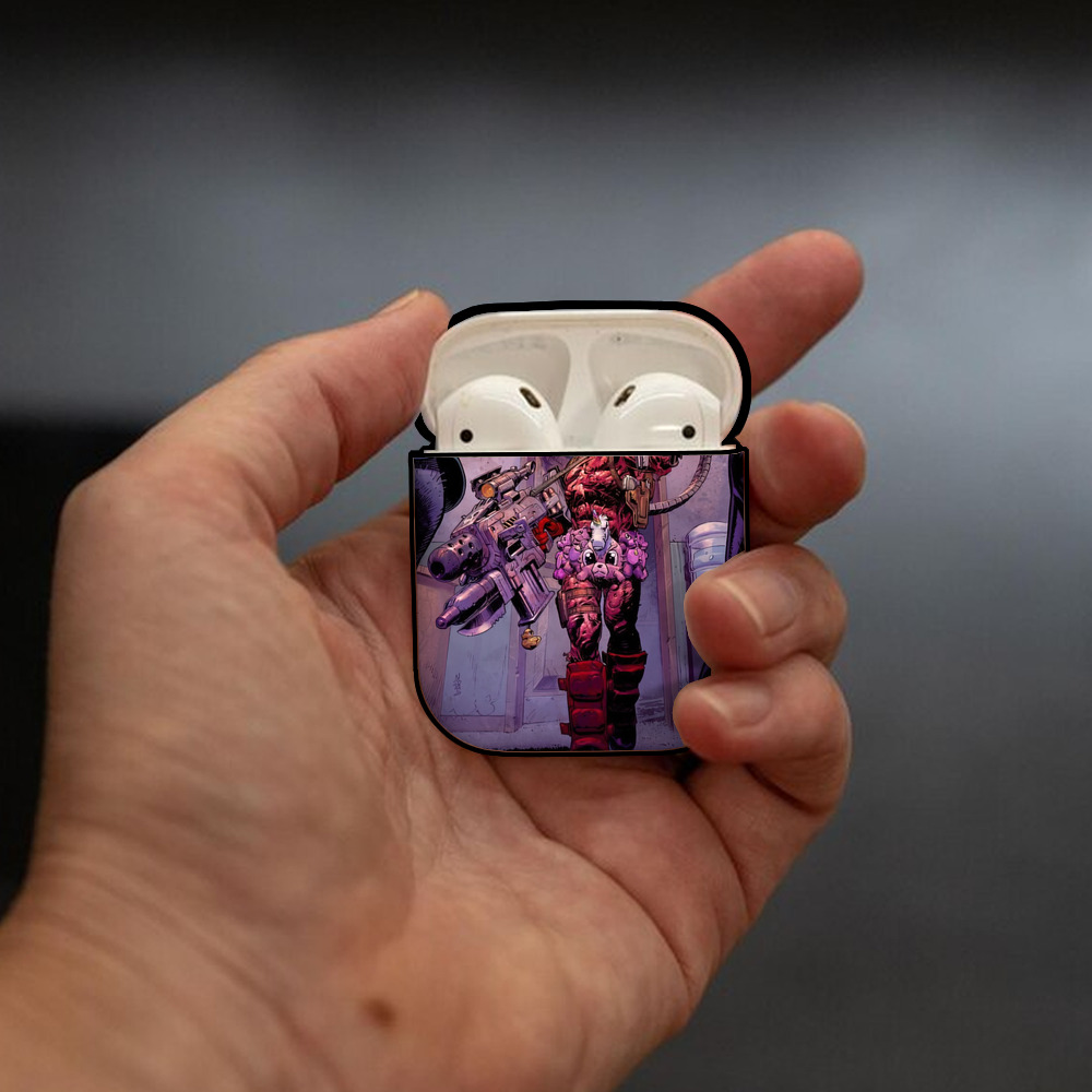 Deadpool デッドプール AirPods 第2世代保護ケース ハードシェル ブラック 耐衝撃・防指紋・カラビナ付き