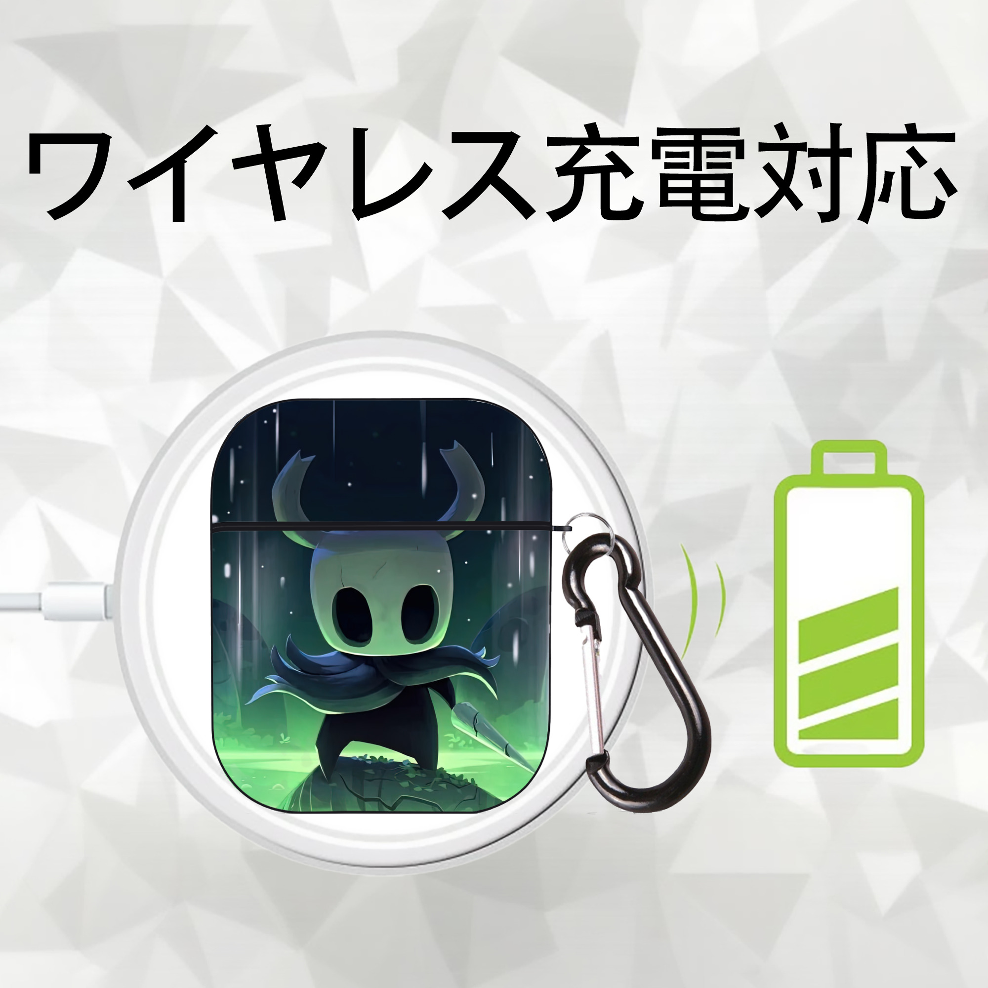 Deadpool デッドプール AirPods 第2世代保護ケース ハードシェル ブラック 耐衝撃・防指紋・カラビナ付き