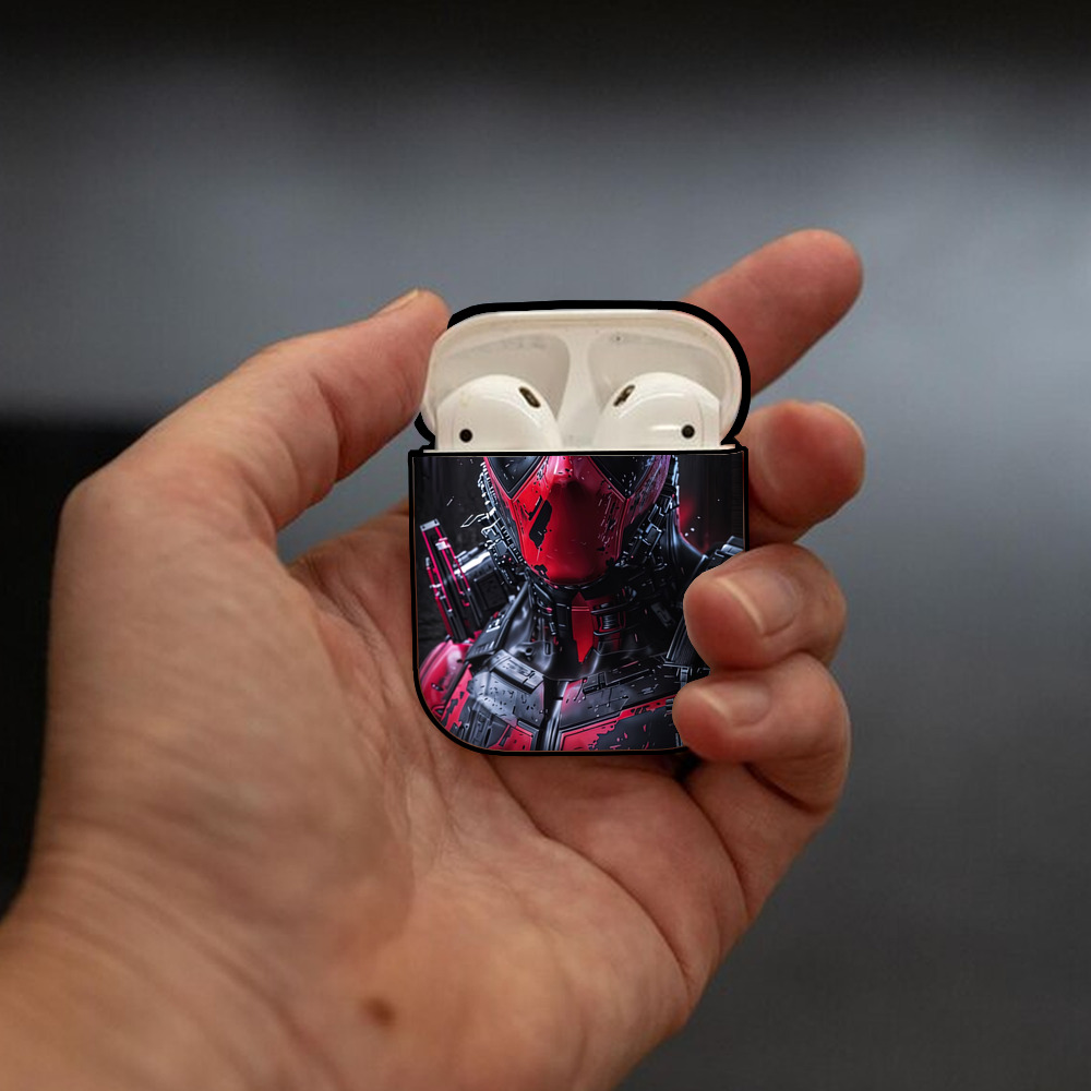 Deadpool デッドプール AirPods 第2世代保護ケース ハードシェル ブラック 耐衝撃・防指紋・カラビナ付き